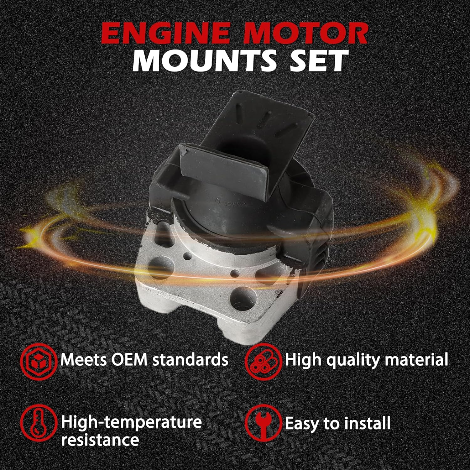 Engine Motor Mount Compatible with 2004-2009 Mazda-3 2.0L 2.3L 4pcs Car Transmission Mounts Replacement Parts A4404 A4405 A4418 A5312