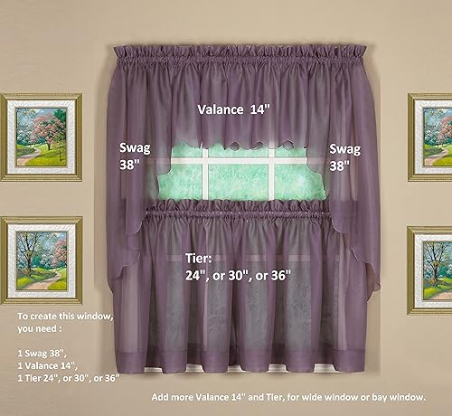 Vista 755 de Today's Curtain - Cortina Emelia de gasa original, panel de 84 pulgadas, negro, 60 pulgadas de ancho x 84 pulgadas de largo