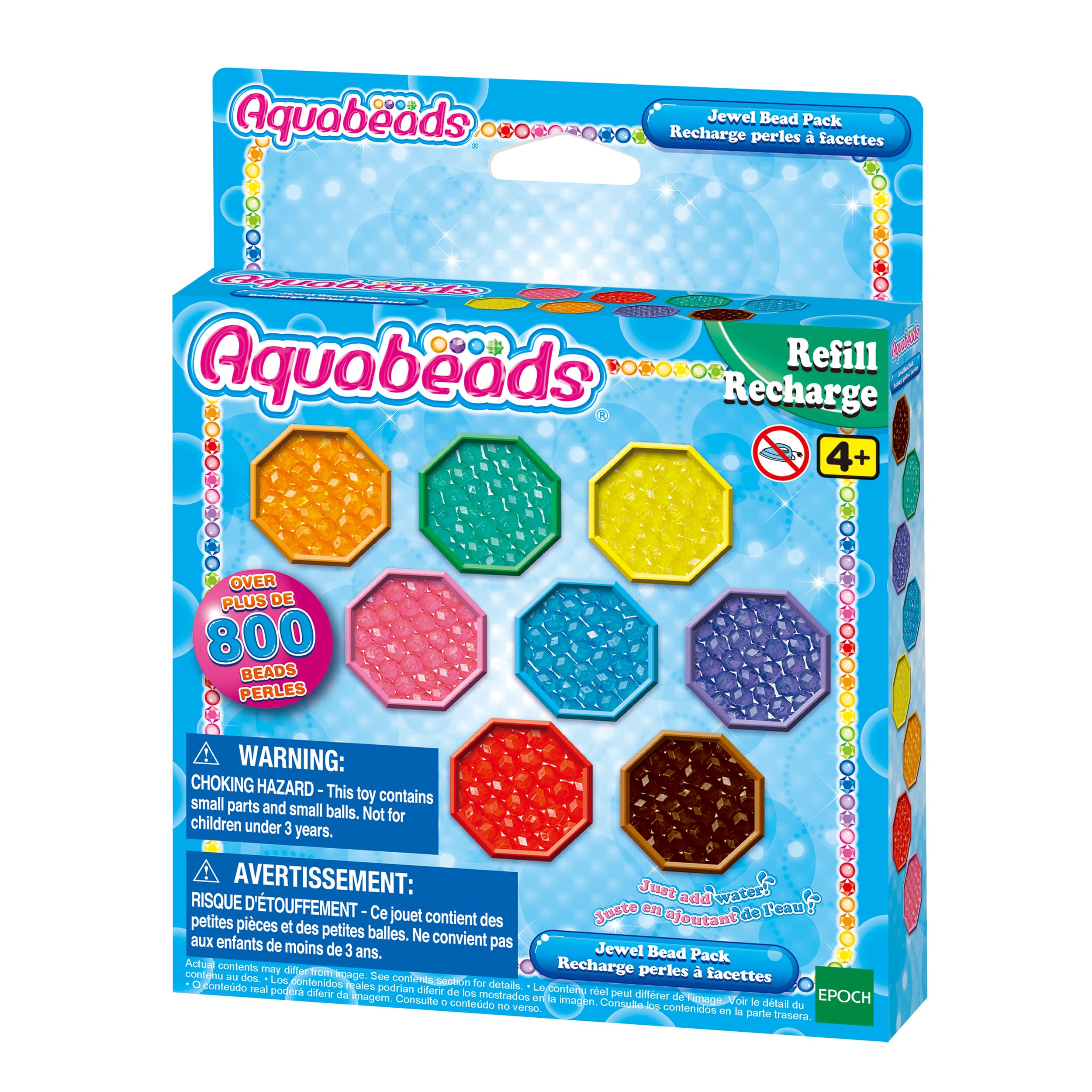 Aquabeads - La recharge perles à facettes - Kit de loisirs créatifs - Activité manuelle enfants en toute autonomie - Recharge de perles qui collent avec de l'eau - Jouet enfant 4 ans et + - 31520