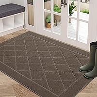 Vista 23 de BEQHAUSE Tapete para puerta de 20 x 32 pulgadas, tapete antideslizante para puerta, lavable, tapete para puerta de perro, resistente a las manchas