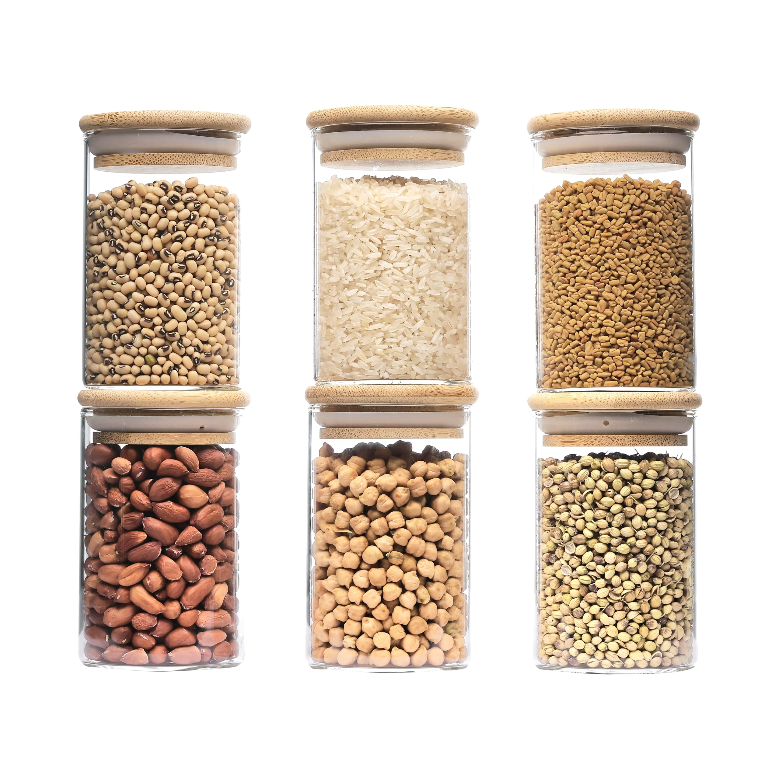 JEXE Glass Jars For Kitchen 250 Ml | Set Of 6 | Airtight Lid | Glass Storage Jar and Container | kitchen containers set | Glass Jars | Storage Containers for kitchen (glass jars for kitchen 250ml) (B0DDRBGFVJ) Amazon Price History, Amazon Price Tracker
