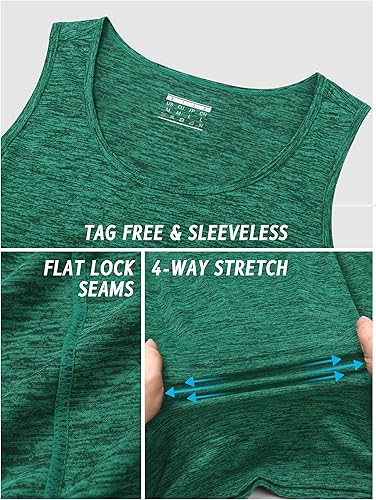 Miniatura 5 de TACVASEN Camisetas sin mangas para hombre, de secado rápido, sin mangas, para entrenamiento, musculación, fisicoculturismo, gimnasio, rendimiento