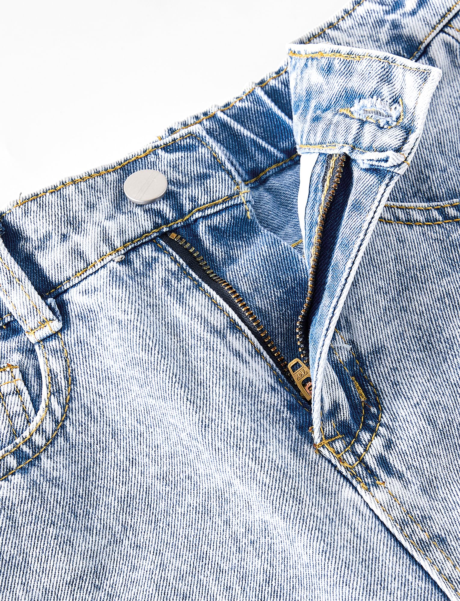 FEOYA Jeans Déchiré Ado Fille Pantalon Cargo Baggy Large Enfant Jean Taille Élastique