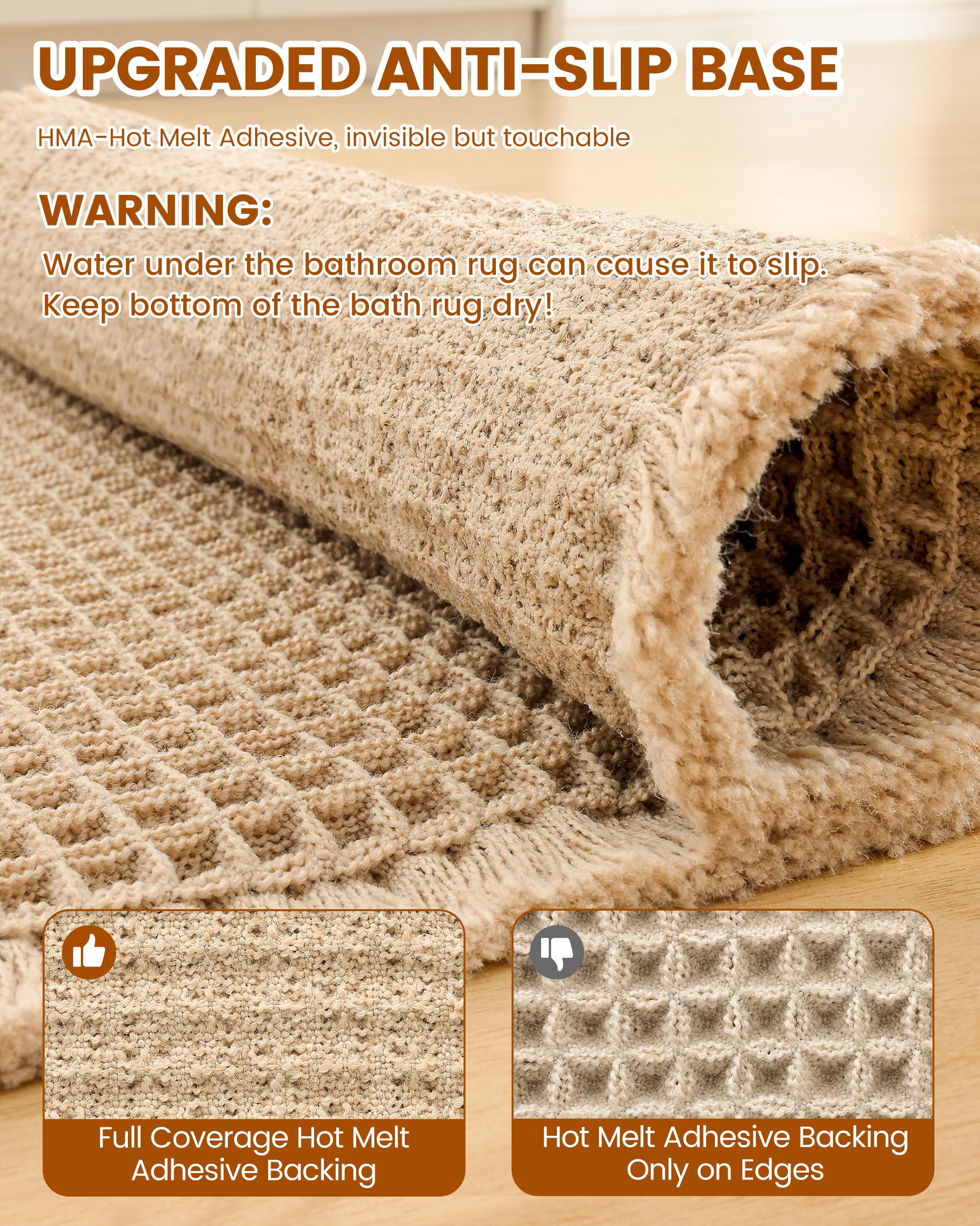 Brown Waffle Bath Mat 30X20 U237089