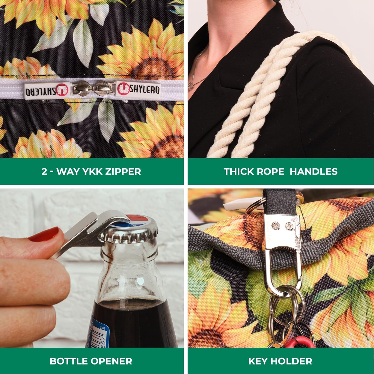 SHYLERO Beach Bag and Pool Bag. Has Airtight Pouch, Ton of Pockets. Beach Tote is Zippered, Water Resistant. Family Size - Image 5