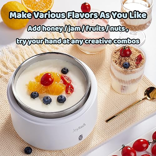 Miniatura 6 de Máquina compacta para hacer yogur griego con control de temperatura constante, recipiente de acero inoxidable, 1 cuarto de galón para yogur orgánico