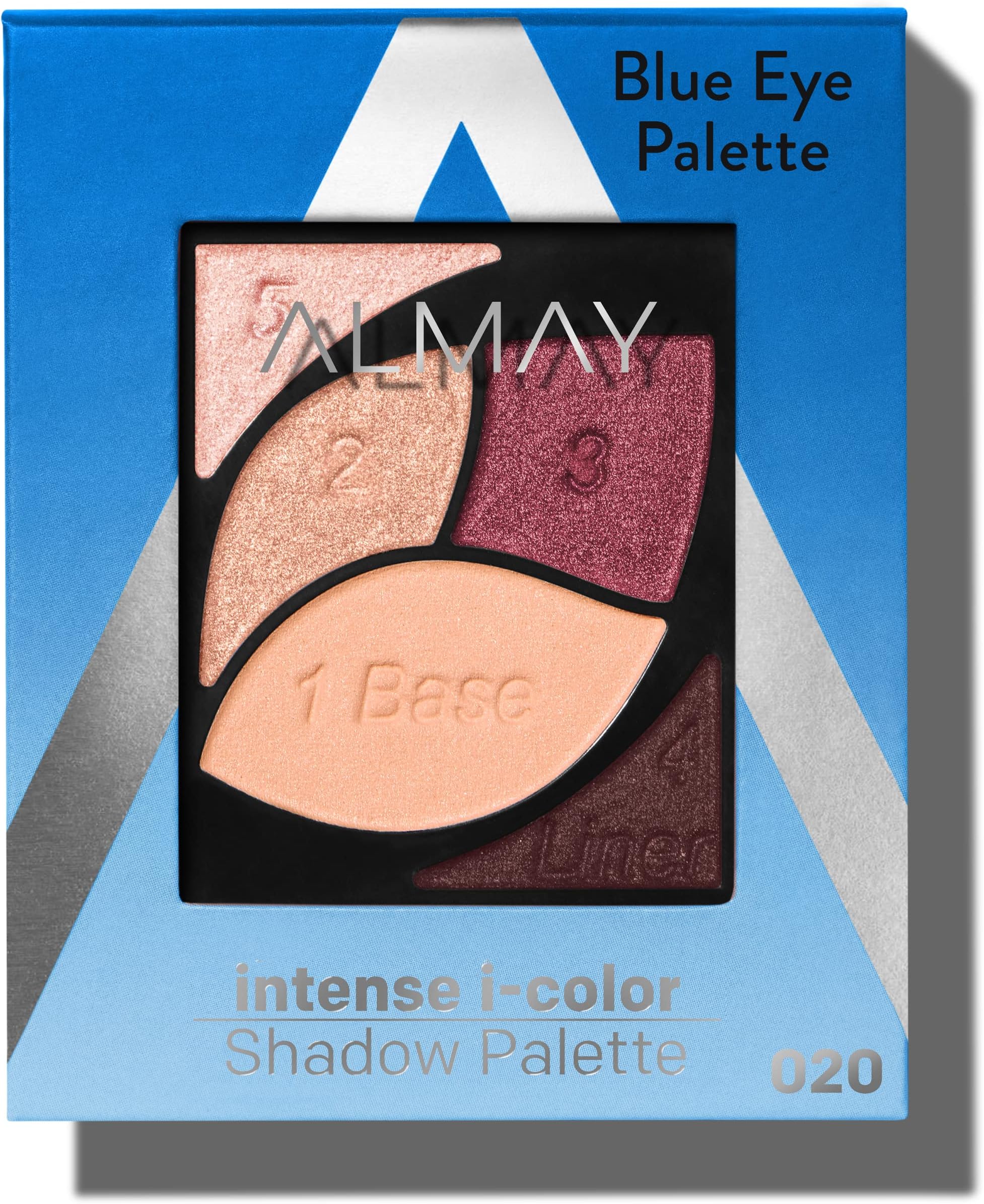 Almay Intense I-Colour Enhancing Eyeshadow Palette, Longlasting Primer Enriched Eye Makeup with Antioxidant Vitamin E, Hypoallergenic and Cruelty Free, 020 Blue Eyes, 2.96ml