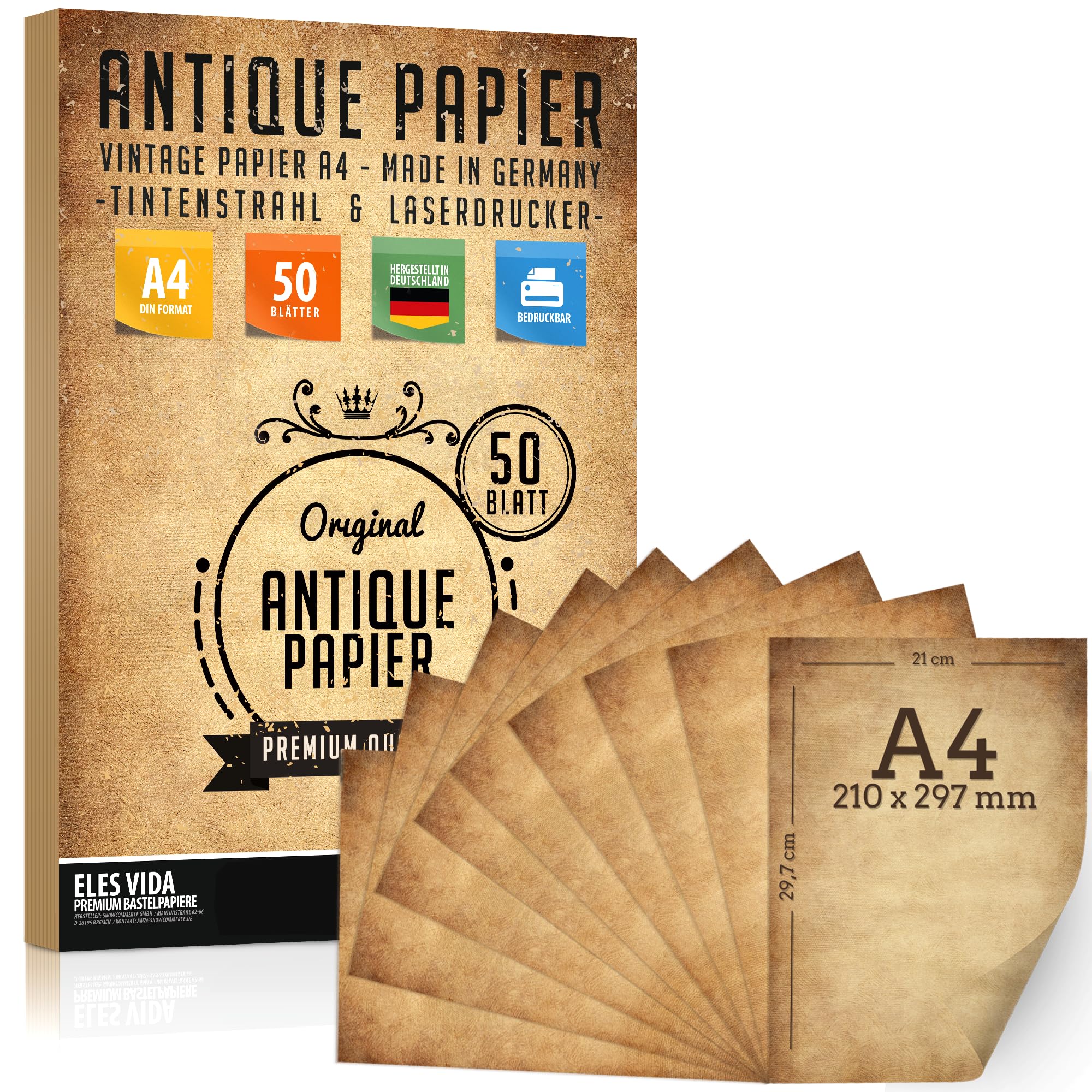 Carta Vecchia 100 g/mq A4 Antica Rotolo Mappe Inviti Storici Fai-da-te