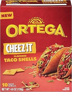 Ortega Cheez-It Flavored Taco Shells, Hard Taco Shells Made With Cheez-It Flavor, 10 Count, 4.6 Ounce