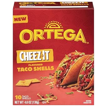 Ortega Cheez-It Flavored Taco Shells, Hard Taco Shells Made With Cheez-It Flavor, 10 Count, 4.6 Ounce