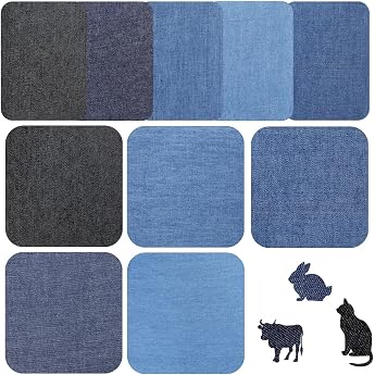 Iron-On Patches Iron-On Patches Self-Adhesive Fabric Iron On Patches for Jeans Clothing Hole Repair and Decoration Pack of 10