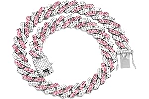 Rave Pink Stylish Dog Chain Cuban Collar for Medium to Large Dog Breeds