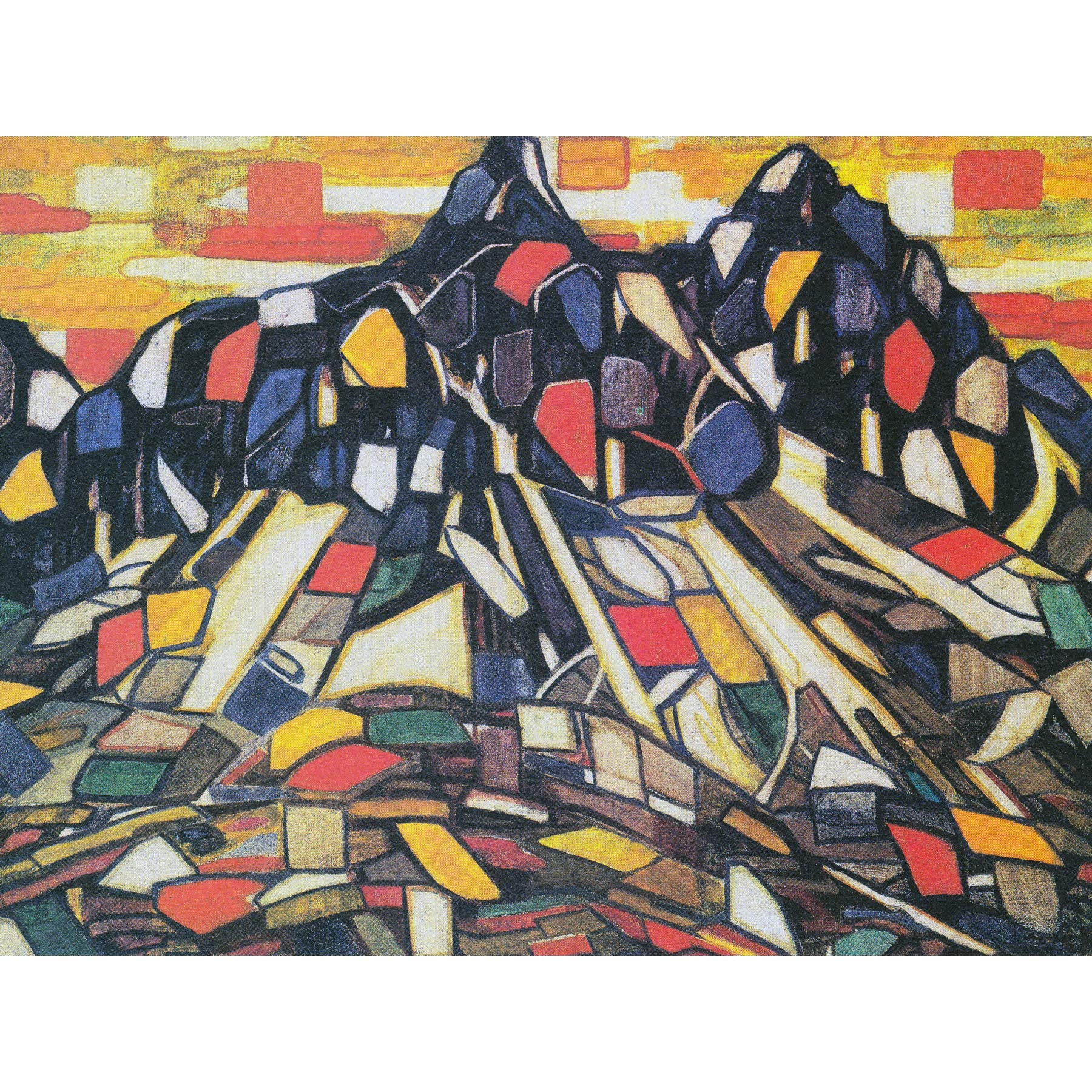 Rohlfs Berg Expressionisten-Gemälde, großer Druck, Wandkunst, Dekor-Bild