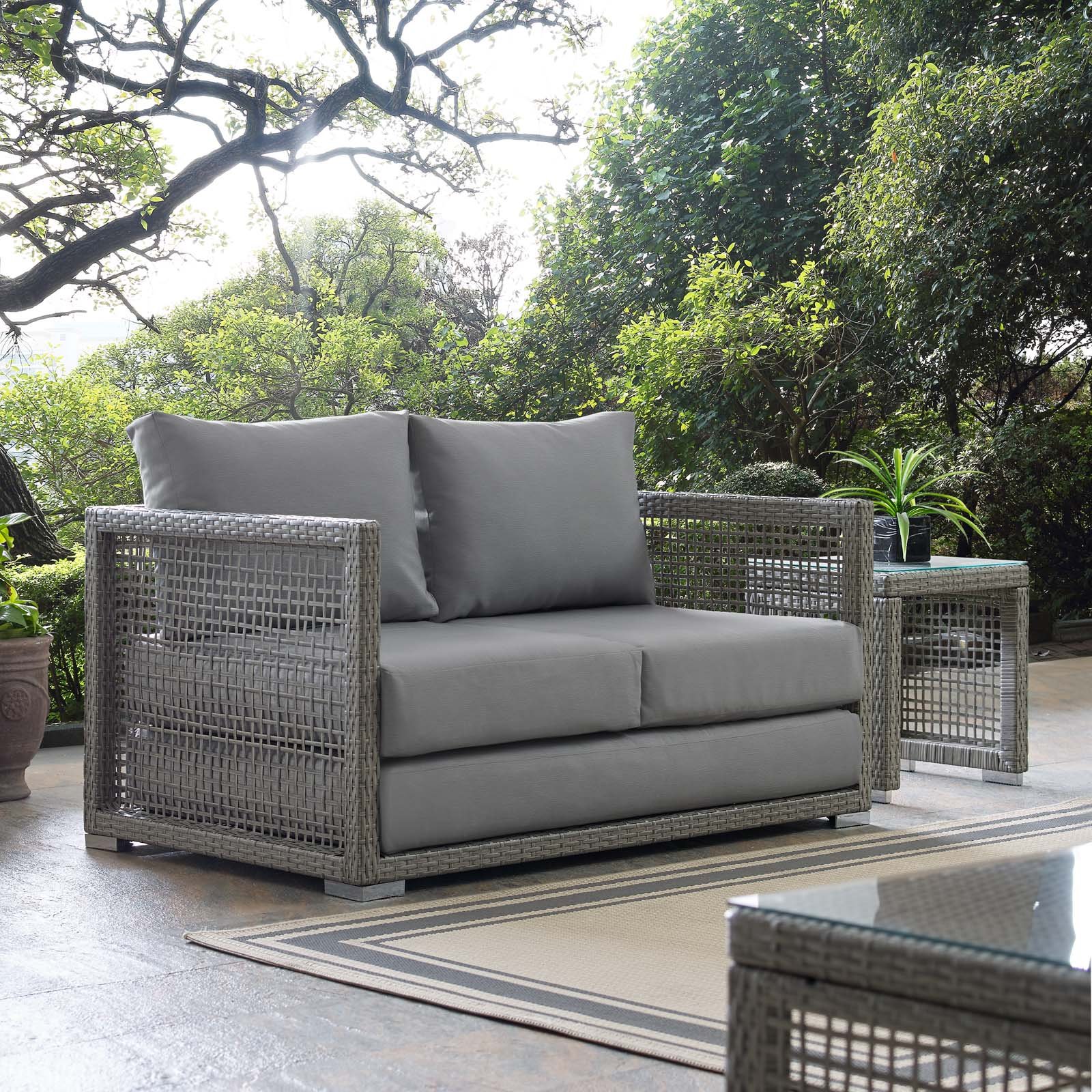 Amazon.com : Modway Aura Wicker Rattan Outdoor Patio 52