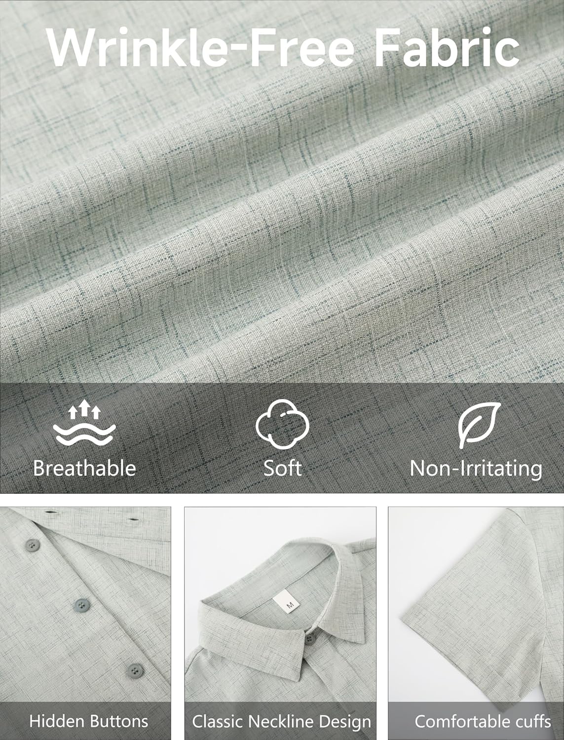 Linen Shirts for Men Casual Button Down Short Sleeve Shirts Lightweight Cotton Mens Linen Shirt Summer Beach Shirts - Image 5