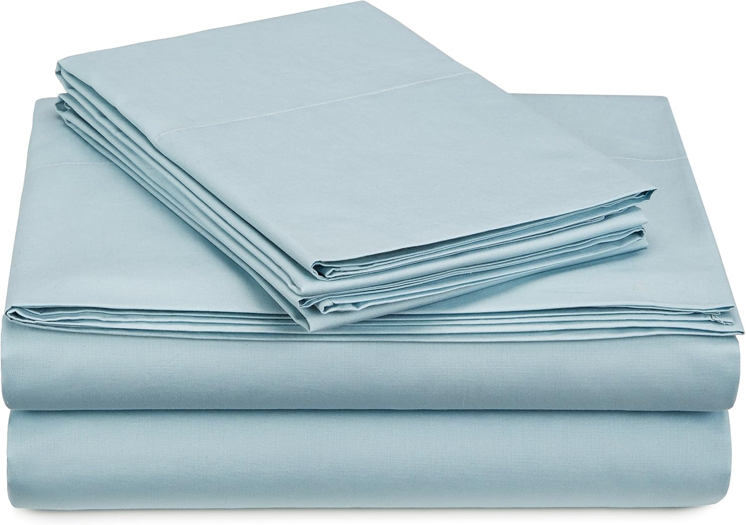 Amazon Brand – Pinzon 300-Thread-Count Percale Sheet Set - King, Spa Blue