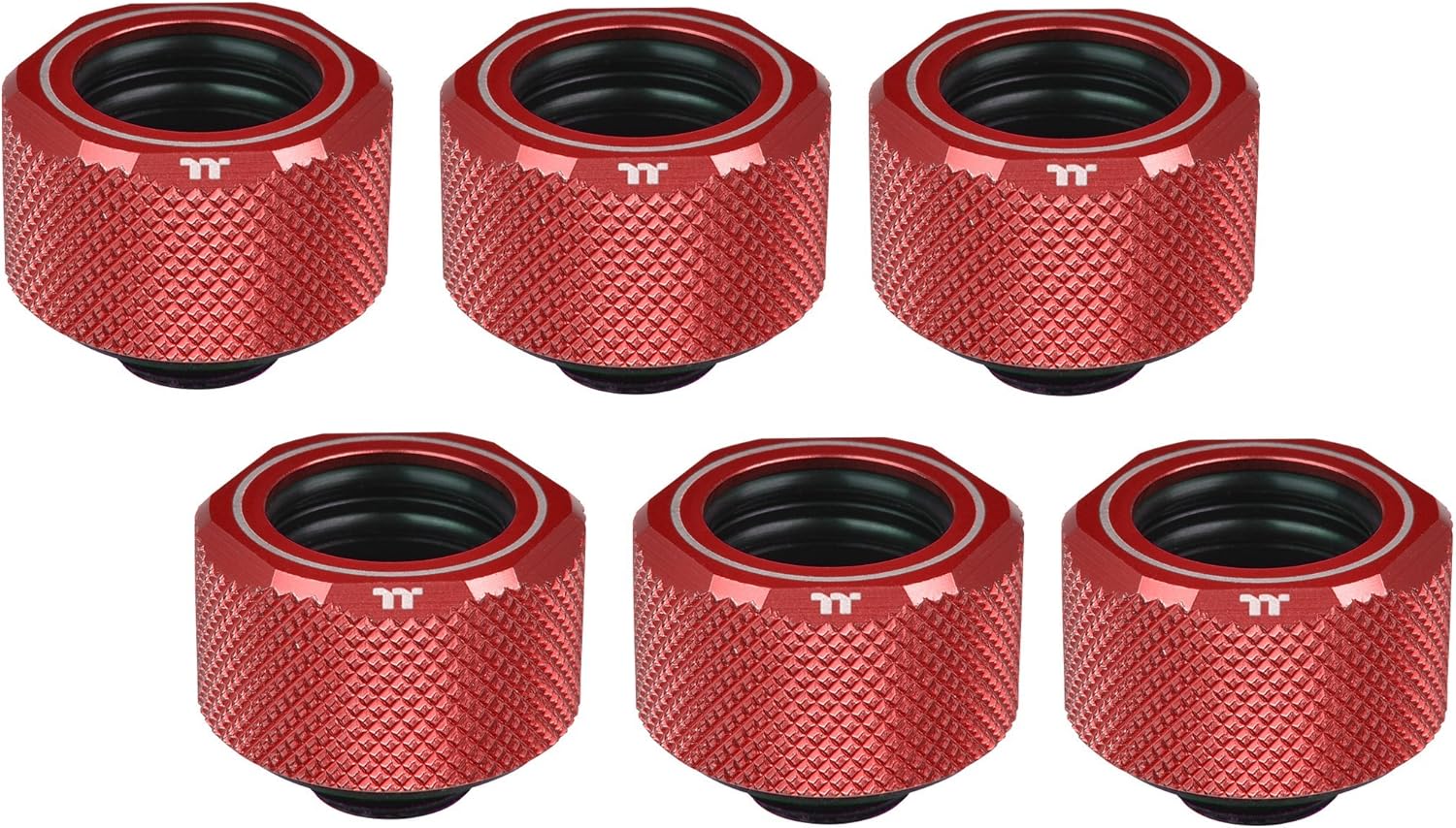 Thermaltake 16 mm Pacific C-PRO G1/4 PETG Tube OD Compression - Red (Pack of 6)