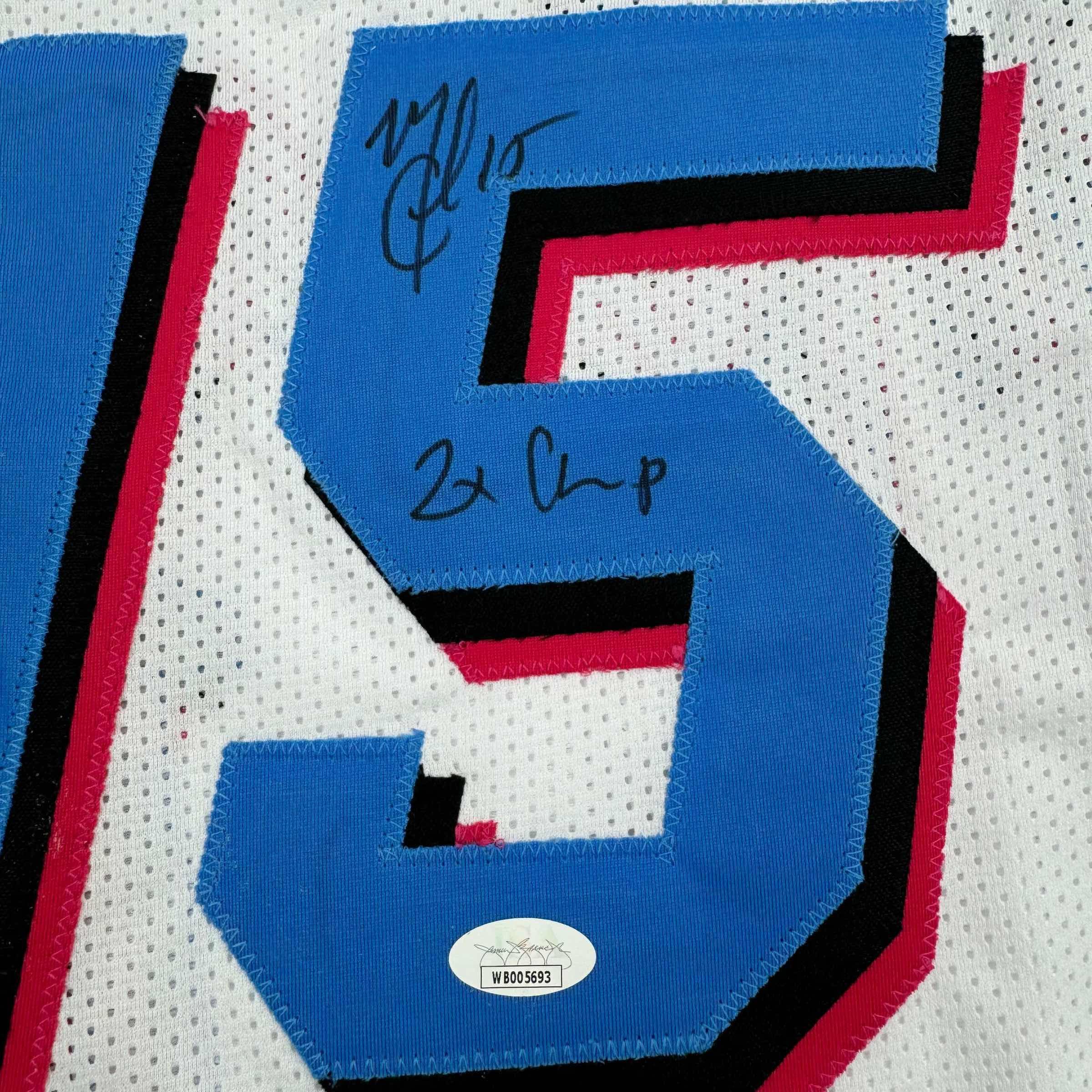 Autographed/Signed Mario Chalmers Miami Vice White Basketball