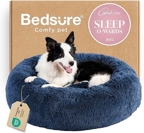Miniatura 68 de Bedsure - Cama calmante para perros medianos, lavable, mediana, con forma de dona, antideslizante, afelpada, esponjosa, pelo sintético, para gato,