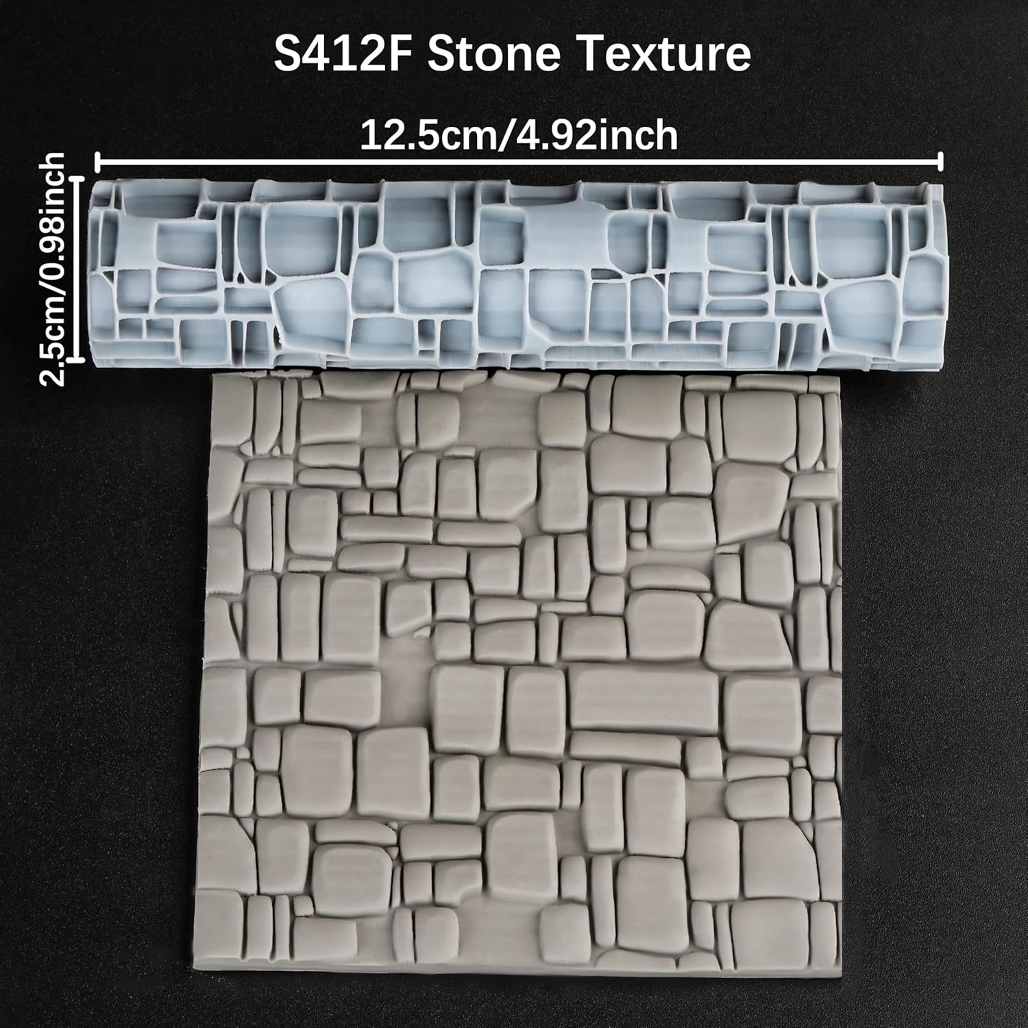 RPG Terrain Texture Roller - Exquisite Board Game Accessory, Perfect for DND 28mm Miniature with 16 Unique Styles S412F Stone Texture