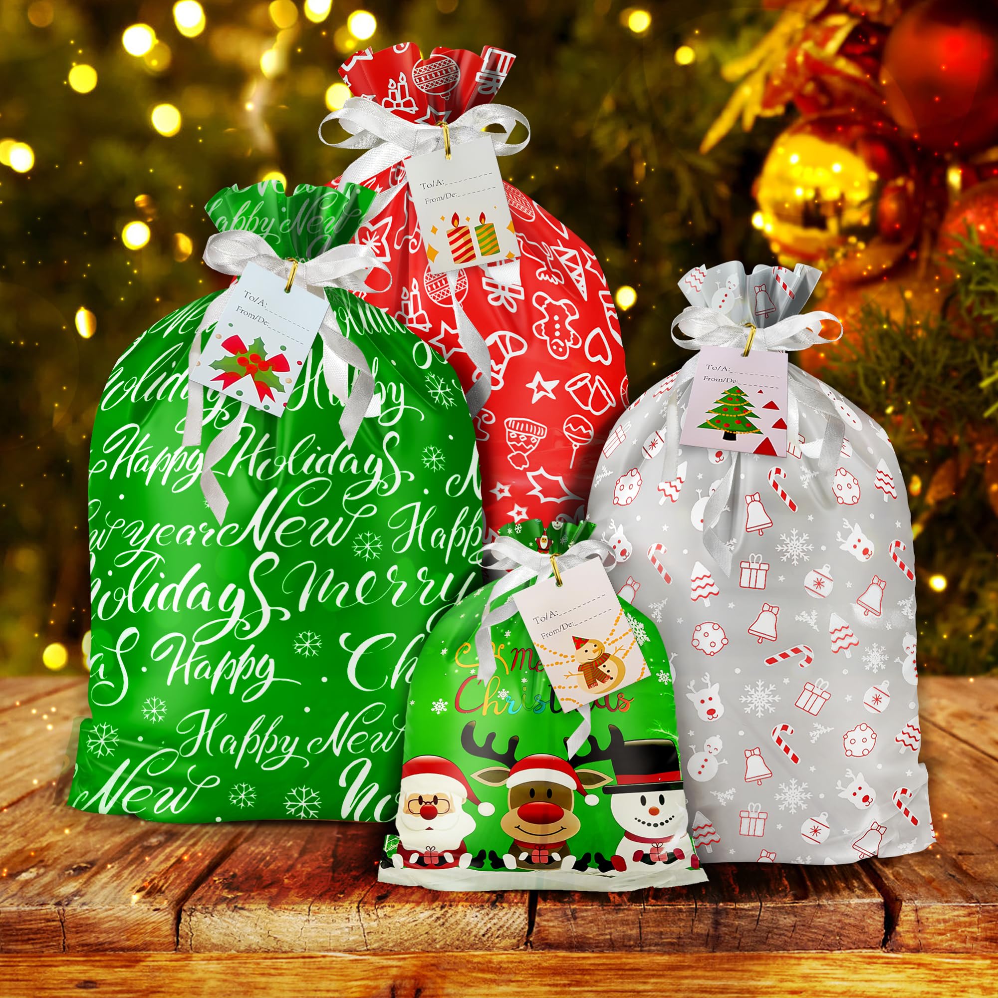 wyegey 20 bolsas de regalo de Navidad con cordón