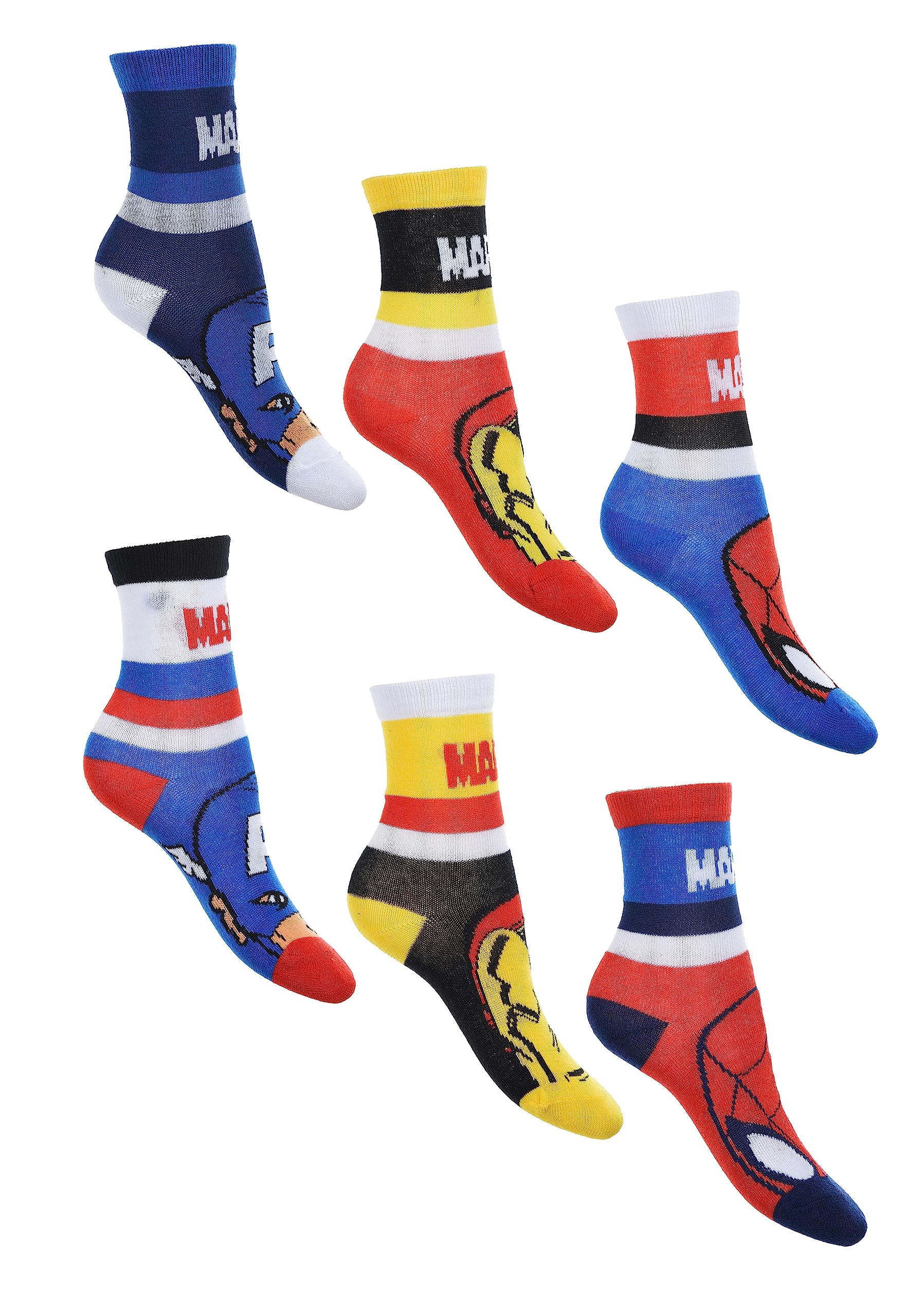 Calzini Marvel Avengers Per Bambini | Confezione Da 6 | Hulk, Iron Man, Capitan America - Foto 9