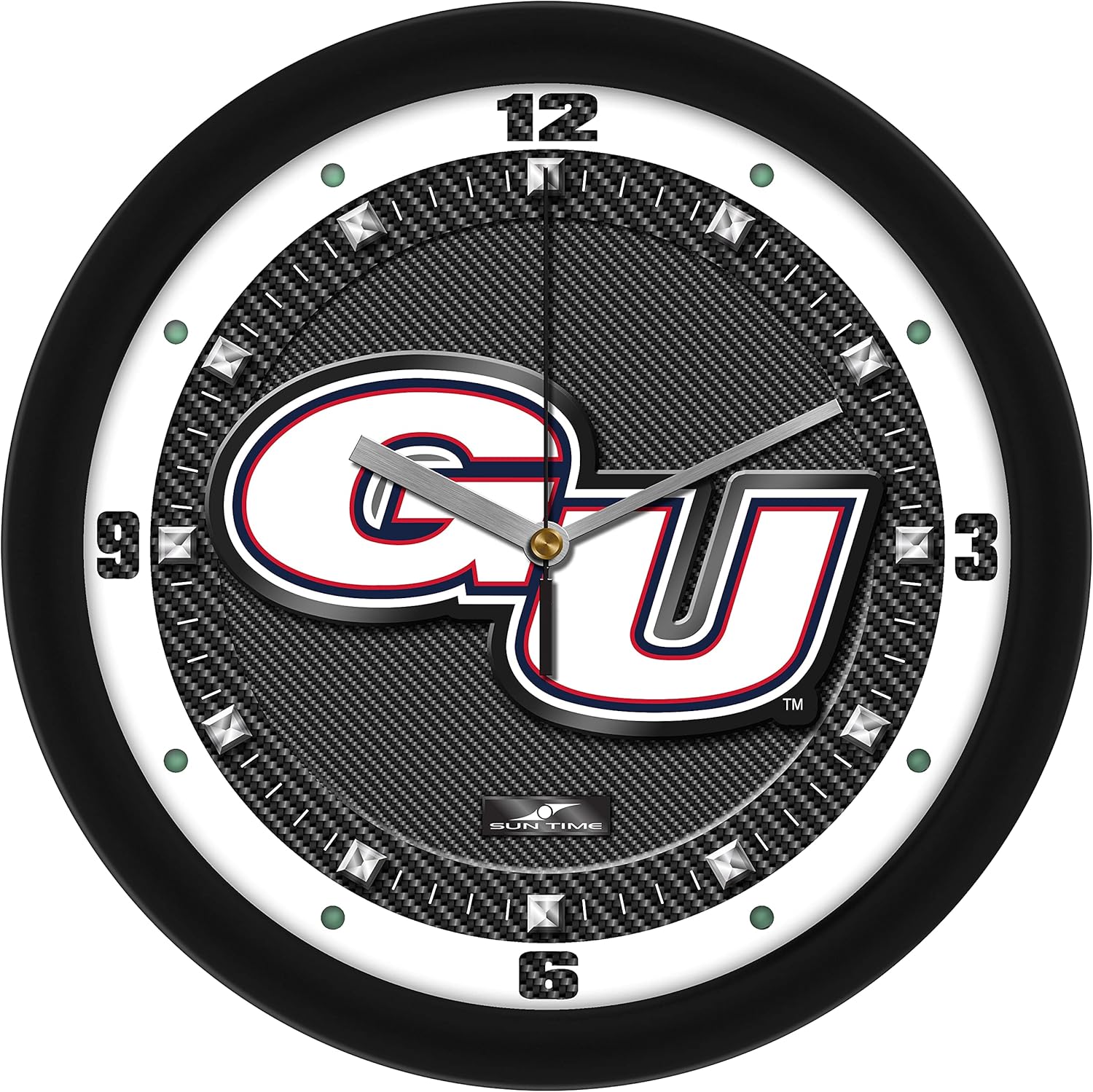 SunTime Gonzaga Bulldogs Wall Clock, Printed Carbon Fiber Team Art, Silent Non-Ticking Quartz Movement, 11.5"