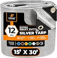 Vista 62 de Xpose Safety Lona protectora de polietileno plateado resistente de 5 x 7 pies - Funda protectora multiusos - Duradera, resistente al agua