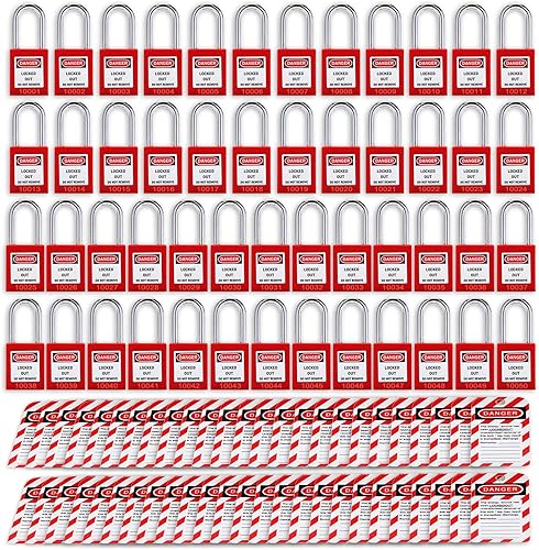 Bloqueo de etiquetado de bloqueo Etiquetas de loto - Cerraduras de bloqueo con llave, diferentes candados de seguridad, estación de bloqueo OMGTMD