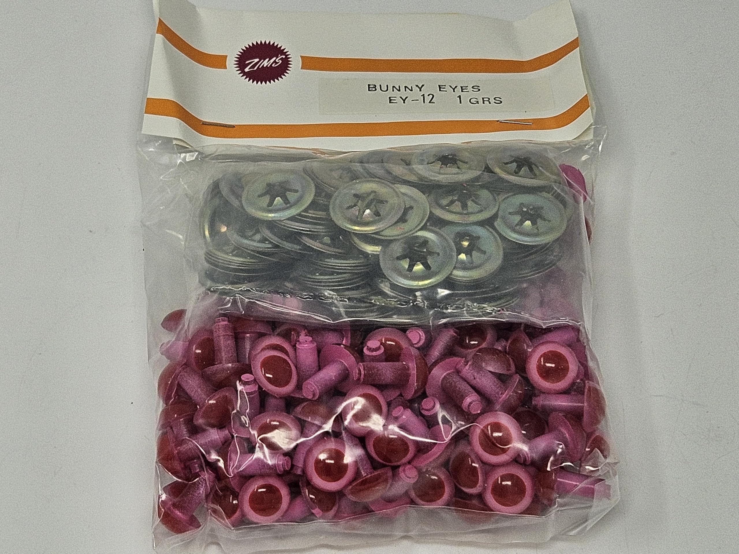 12mm Red Pink Albino Plastic Bunny Rabbit Safety Eyes for Craft Crochet Amigurumi Dolls or Puppets (Bulk Pack of 72)