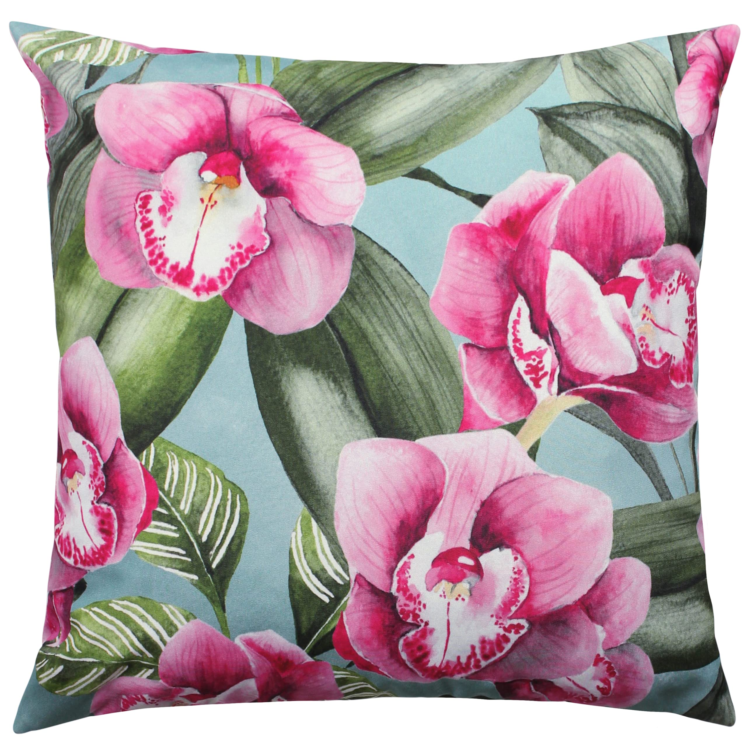 Indoor / Outdoor Floral Square Throw Pillow Cover