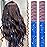 FESHFEN Clip in Hair Tinsel - 12 PCS Blue Clip ins Glitter Tinsel Hair Extensions Sparkle Fairy Dazzle Colorful Accessories Kit for Women 20 Inch