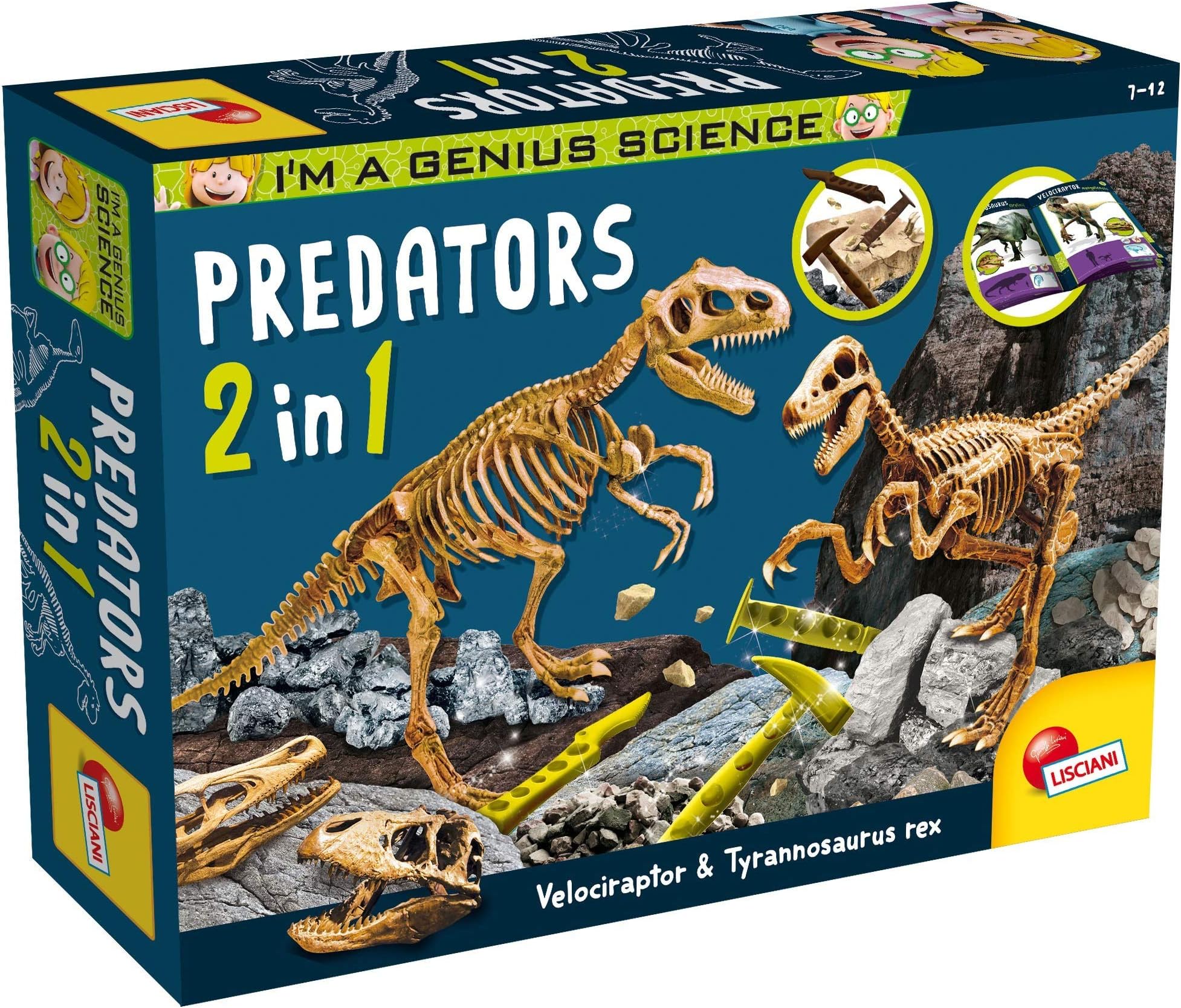 Lisciani 77236 I'M A Genius Predators 2 in 1 New, Multicolour