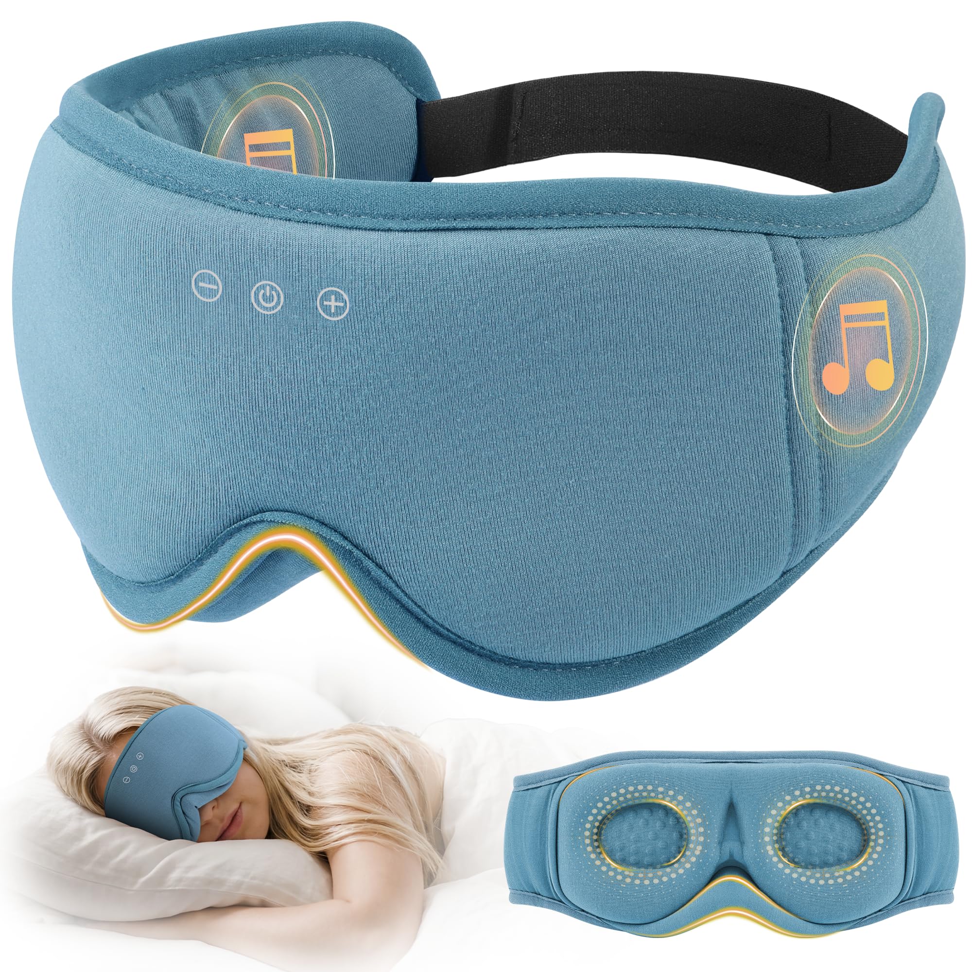 LOVE EYE Schlaf-Kopfhörer, Kopfband-Kopfhörer zum Schlafen und Sport mit dünnen Bluetooth-Lautsprechern, kabellose Musik-Kopfhörer, Tech-Geschenke für Männer, Frauen, Teenager, Yoga