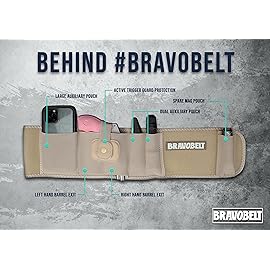 BravoBelt Belly Band Holster - Athletic Fit for Running, Jogging, Hiking - G17-43 S&W M&P 40 Shield | for Men & Women (Tactical Nude, Standard - Up to 44 Belly)