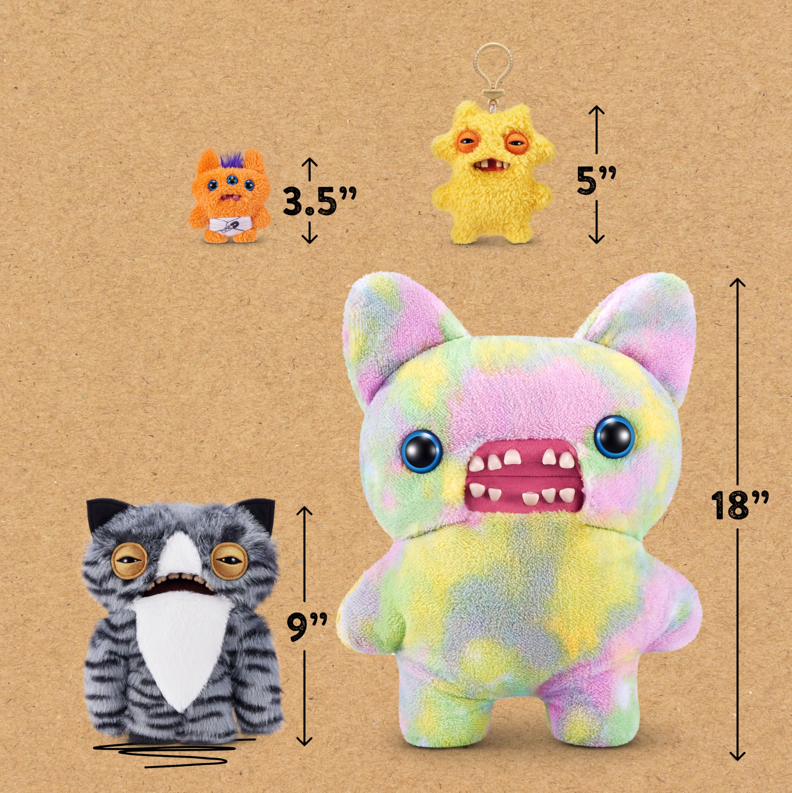 Amazon.co.jp: ZURUのFuggler Alley Cats 9インチ ぬいぐるみ (ワイド