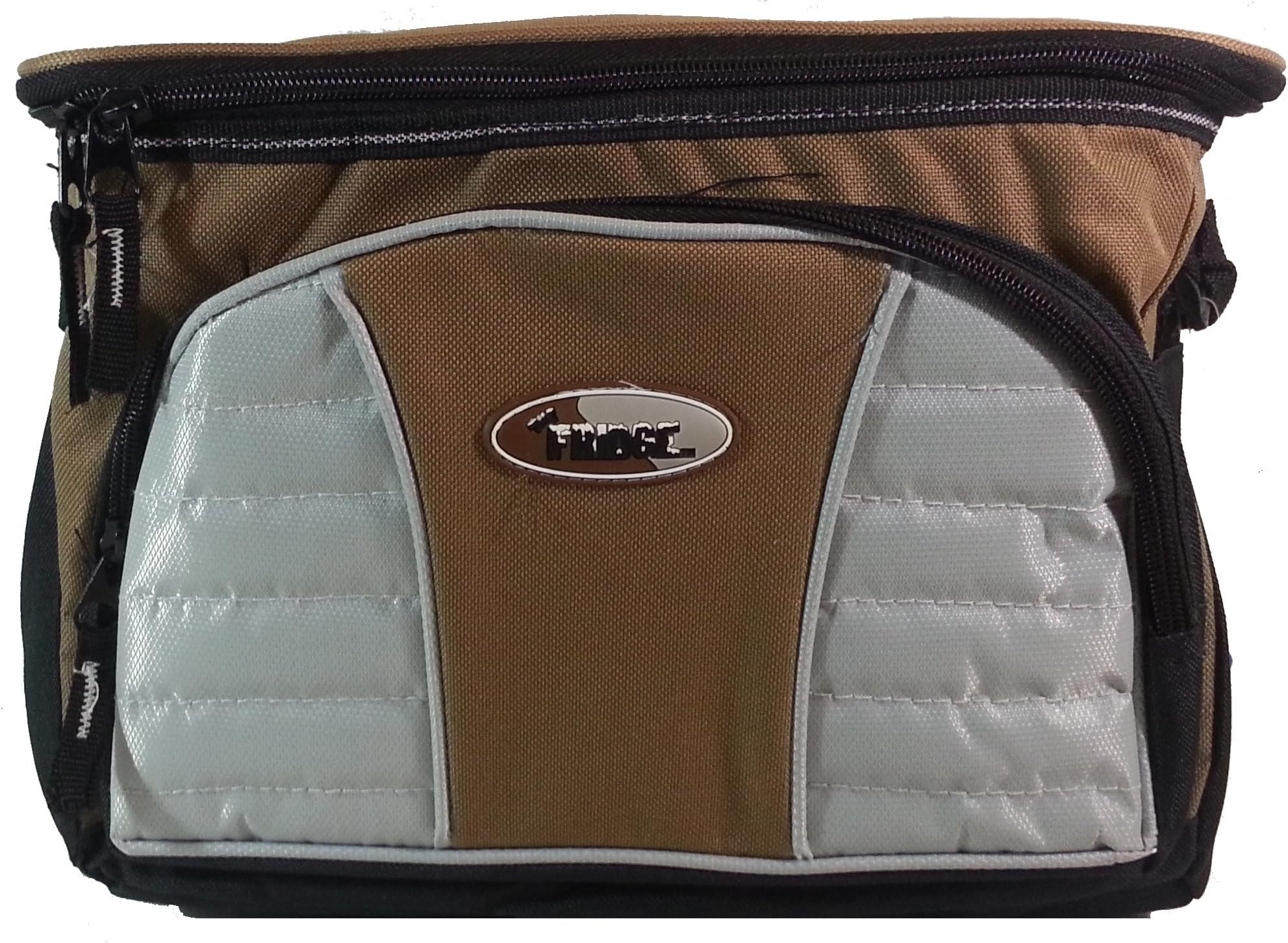 Fridge 12 Can Soft Lunch Cooler with Thermal Insulated Liner, Brown (12.5" x 6" x 9.25")