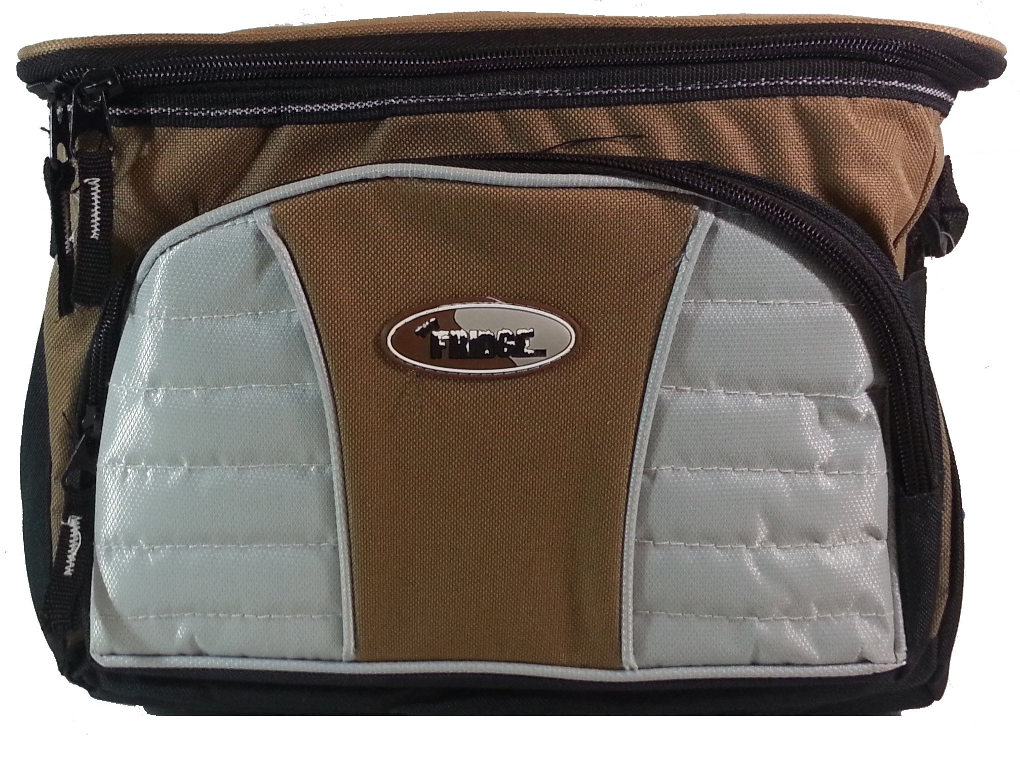 Fridge 12 Can Soft Lunch Cooler with Thermal Insulated Liner, Brown (12.5" x 6" x 9.25")