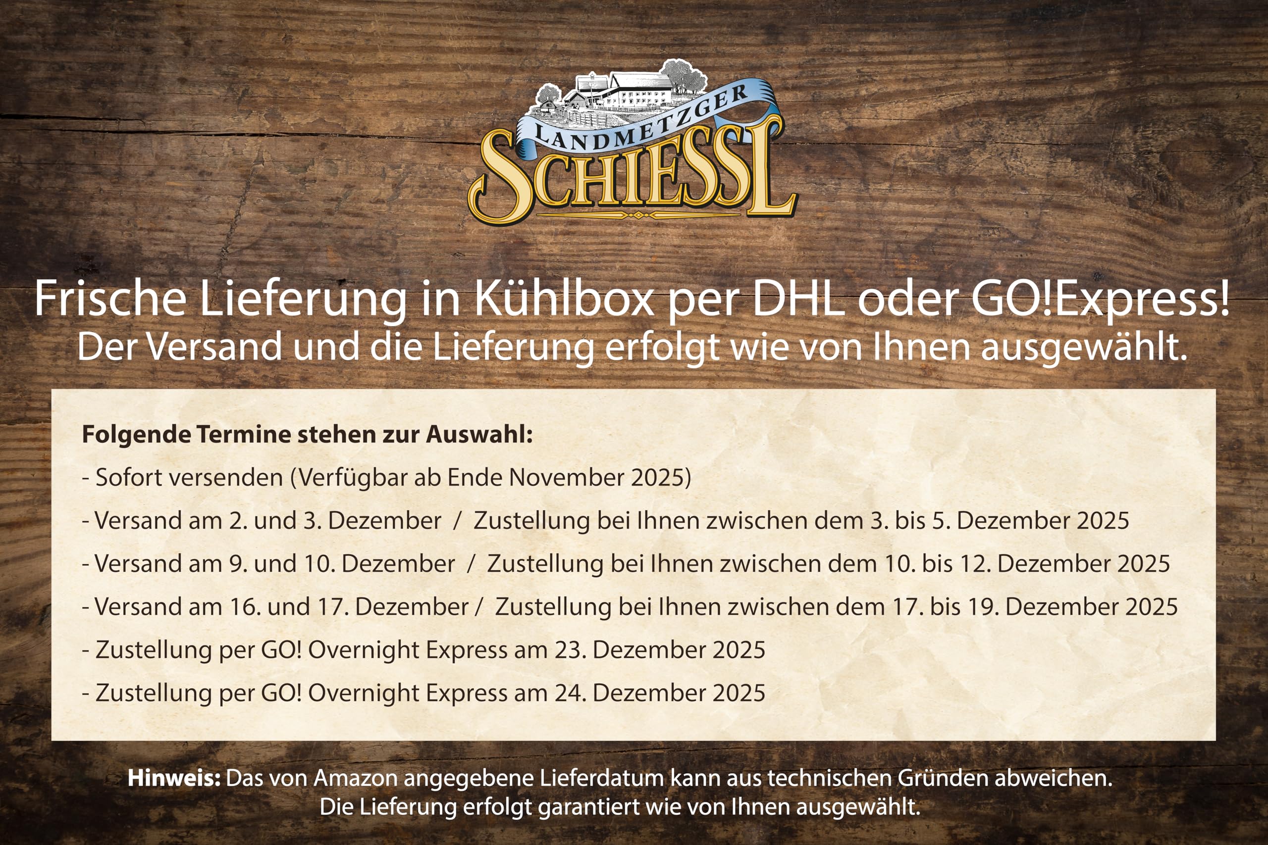 Landmetzger Schiessl frische Weihnachtsgans Bauerngans (ca. 5300g, sofort versenden)