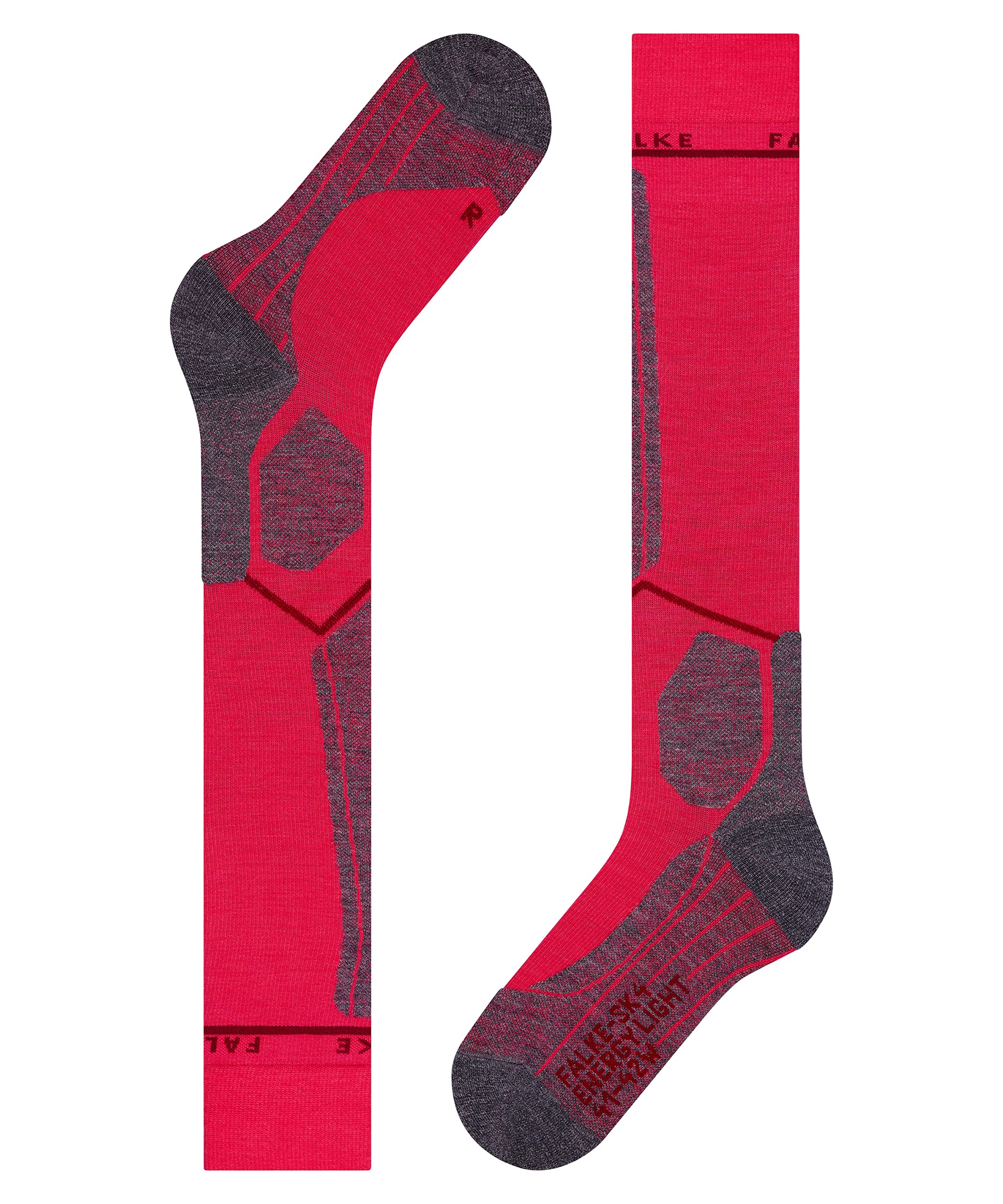 FALKE donna SK4 Energizing Light calzini da sci imbottitura leggera protezione tibia con compressione traspiranti asciugatura rapida termoregolanti antiodore lana vergine filo funzionale 1 paio