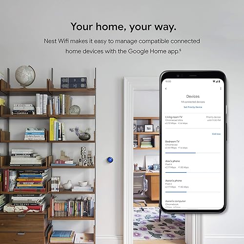 Miniatura 8 de Google Nest Wifi Router AC2200 Sistema de malla 1 paquete cubre hasta 2200 pies cuadrados