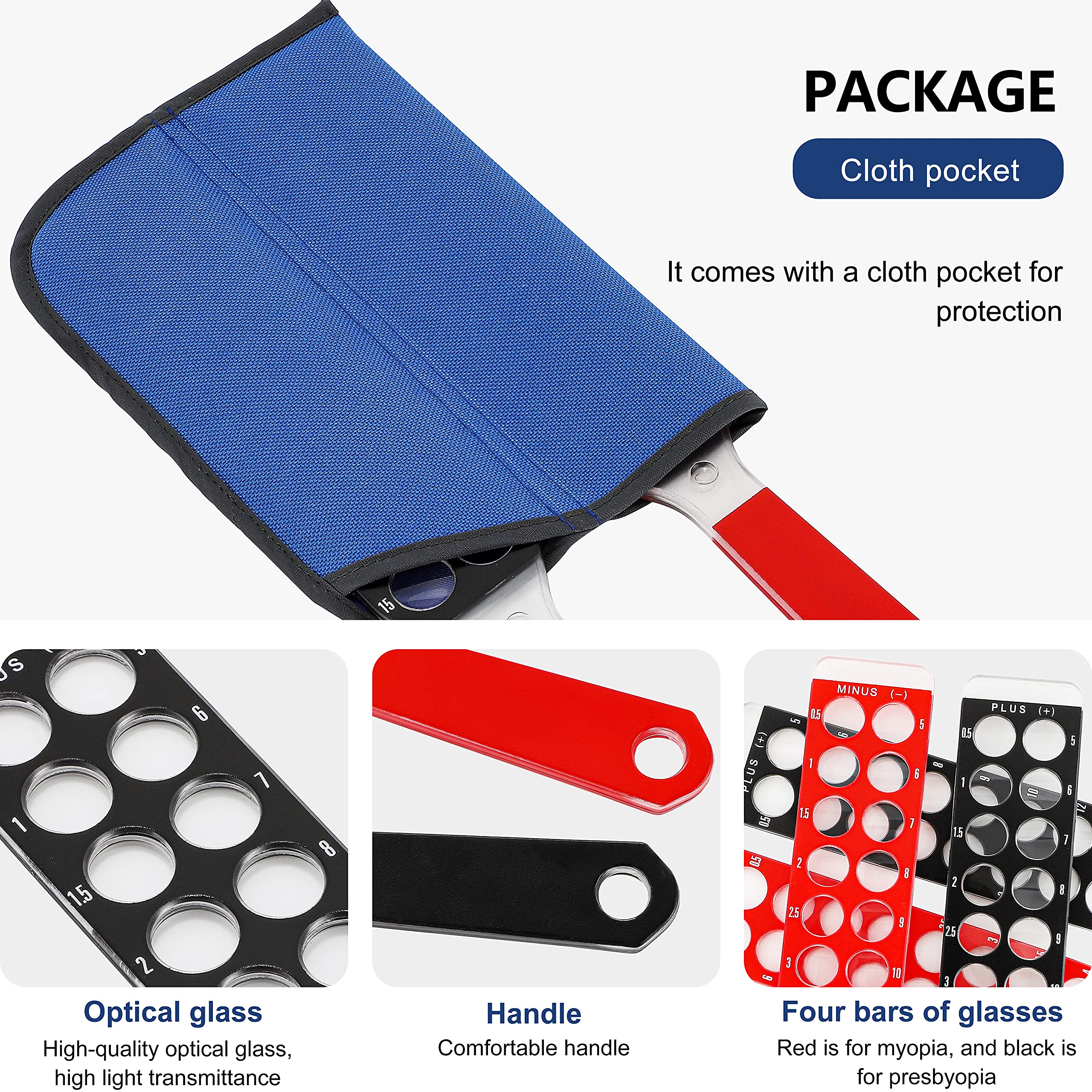 Hanchen Optical Retinoscopy Rack Lens Set 2 Sets for The Quick Examination of Diopter of Spectacles 2 Bars 32 Lenses with a Leather Pocket Sphere: - 0.5 1 1.5 2 2.5 3 3.5 4-10 1215 product thumbnail 6