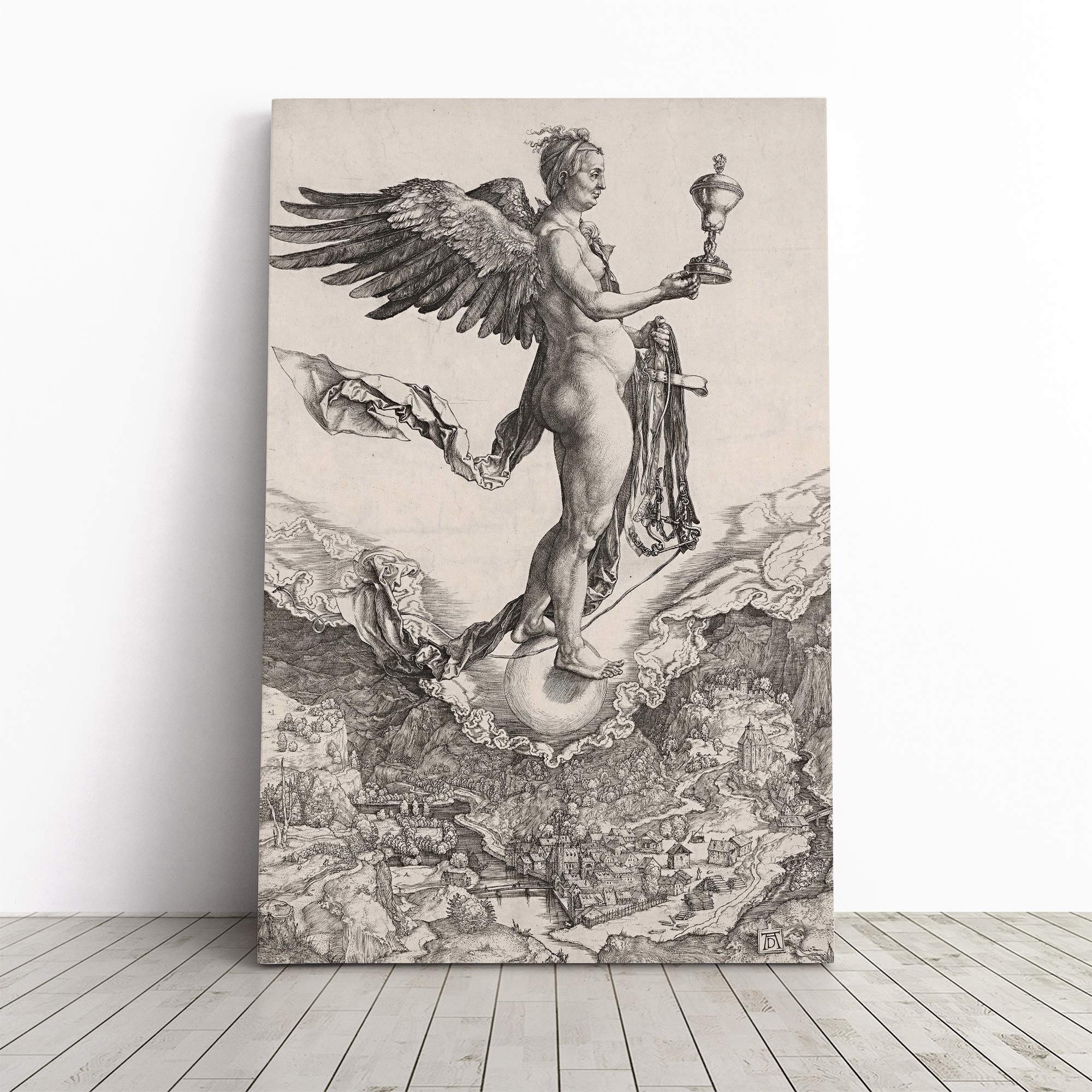 Albrecht Durer Nemesis Canvas Print | Gallery Wrapped 30mm Frame Wall Art | 30x20 inches | Ready to Hang | Modern Picture | Living Room Bedroom Lounge Office