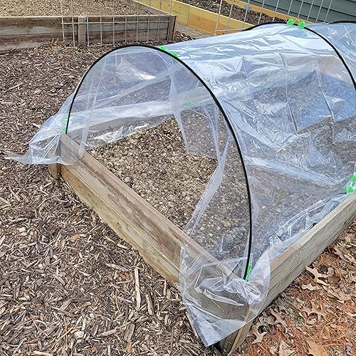 Miniatura 3 de Aros de jardín, túnel de cultivo, 6 juegos de aros de invernadero de 7 pies para camas elevadas, marco de fibra de vidrio inoxidable para red de