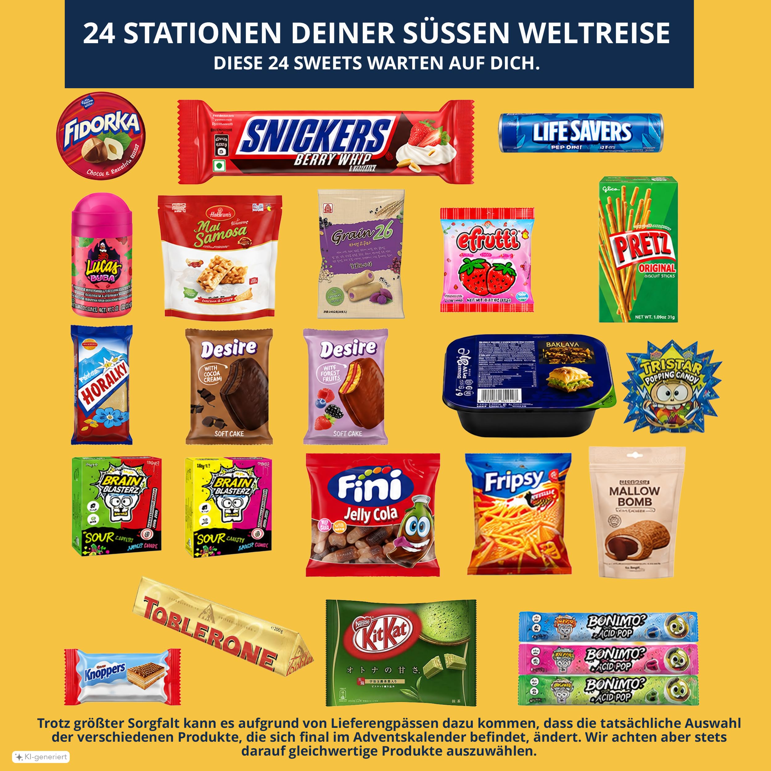 Worldwide Sweets Calendario de Adviento 2026, dulces y aperitivos de todo