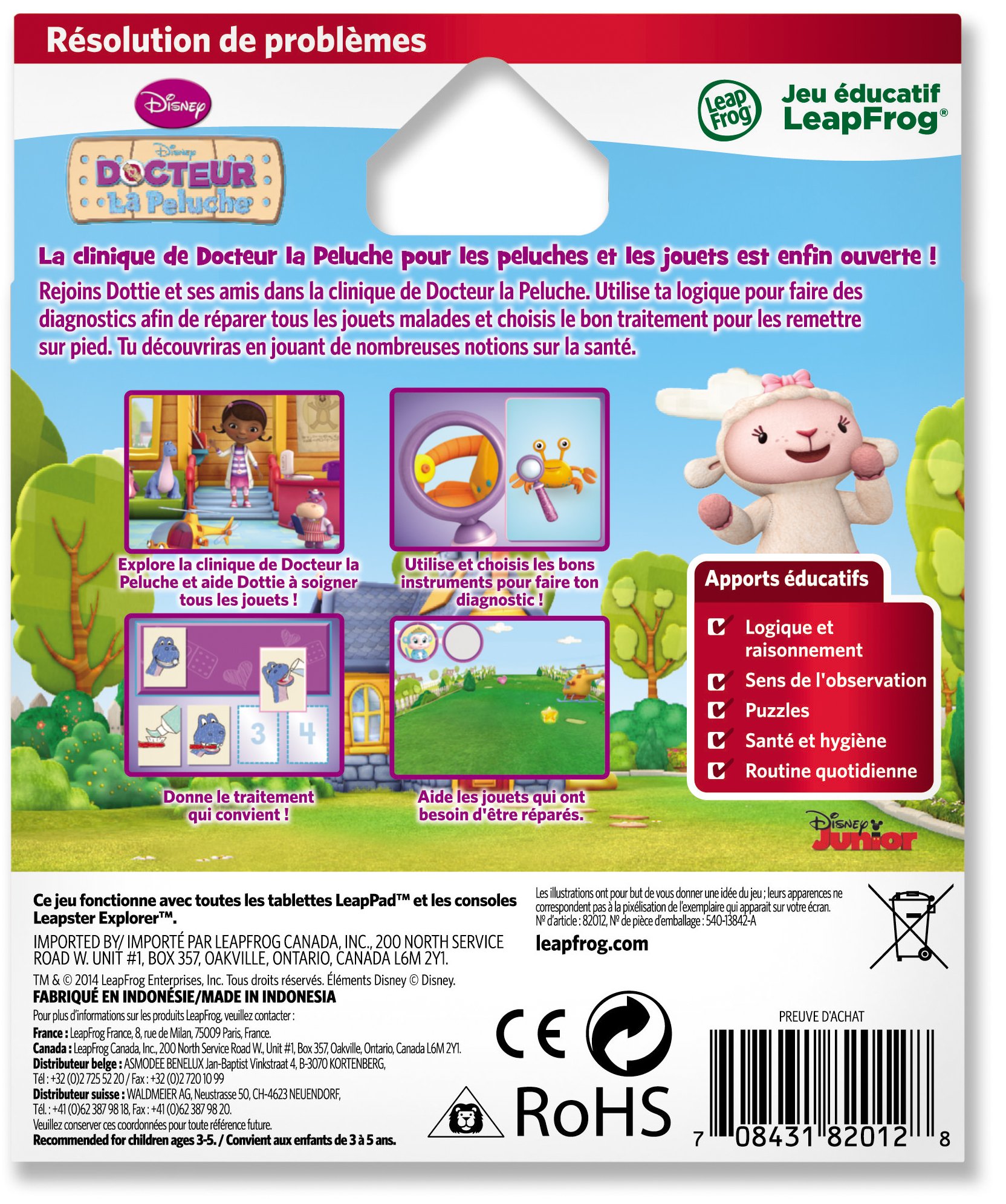 LeapFrog Jeu Educatif Leappad Leapster Docteur La Peluche
