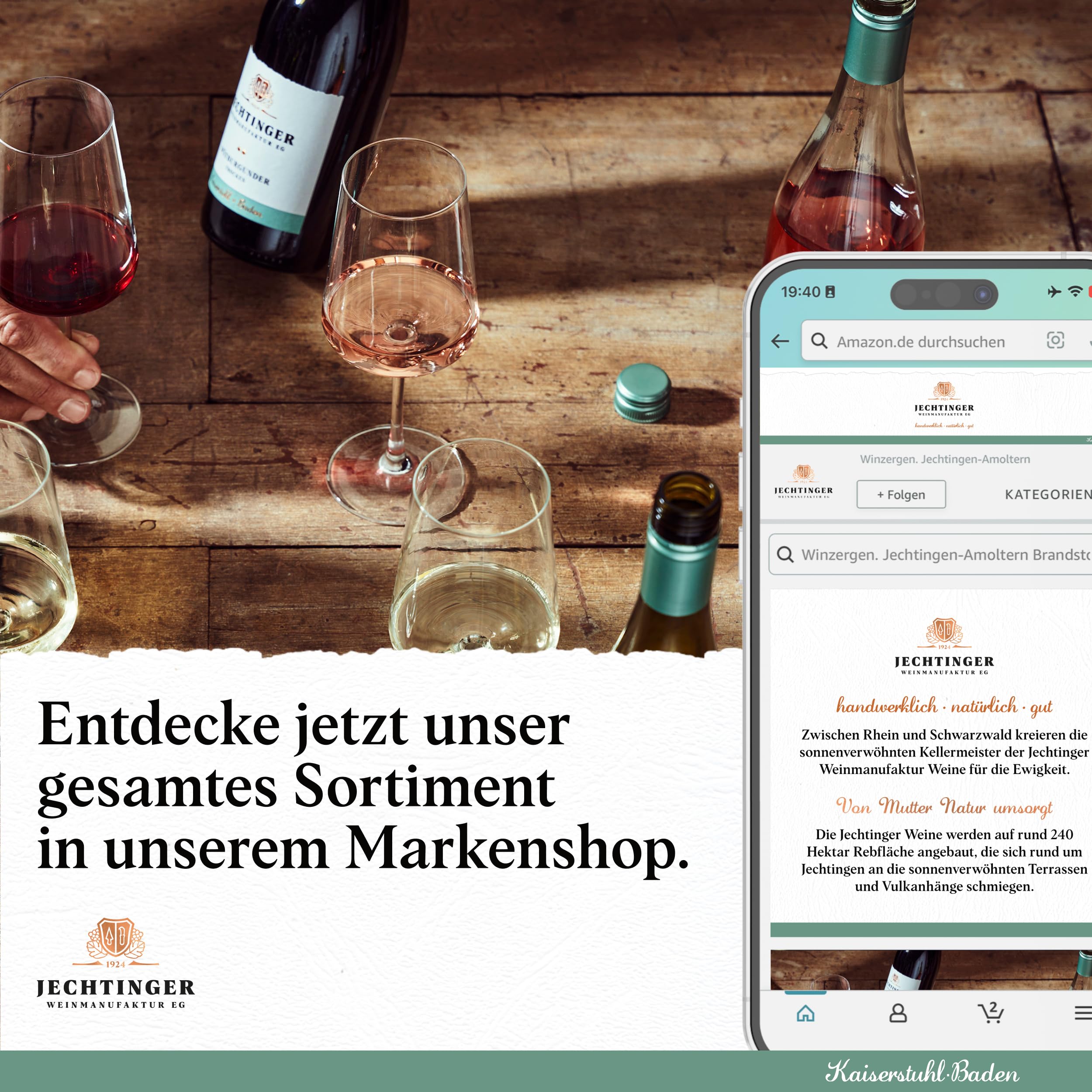 Jechtinger Cremant Brut - SILBER 2025 AWC Vienna - Klassische Flaschengärung - Winzer-Sekt trocken, frisch, lebhaft & feinperlig - Anbaugebiet Kaiserstuhl (1 x 0,75 l) (Packung mit 6)