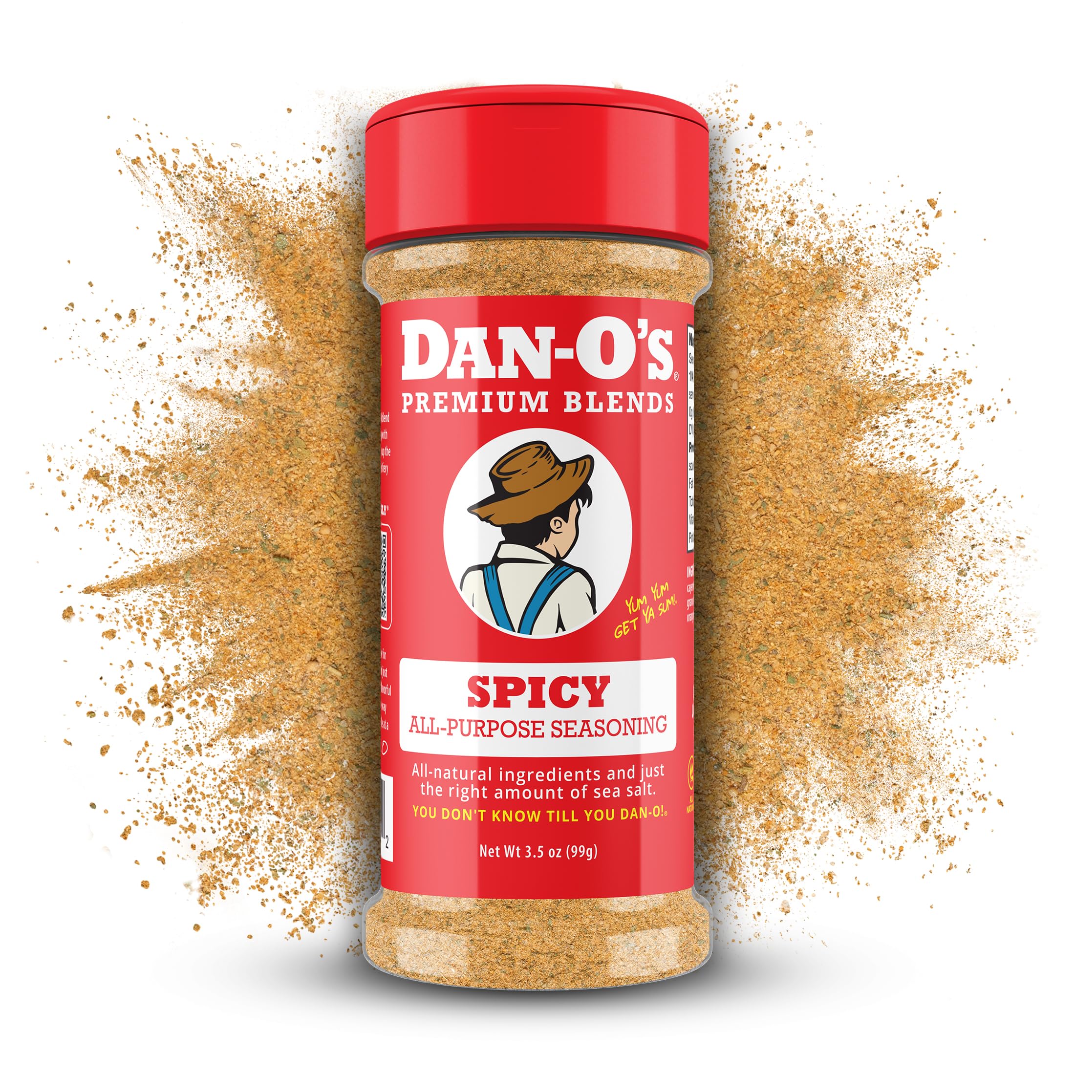 Spicy Dan-O's Original Seasoning - All Natural, Low Sodium, No Sugar, No MSG (3.5 oz)