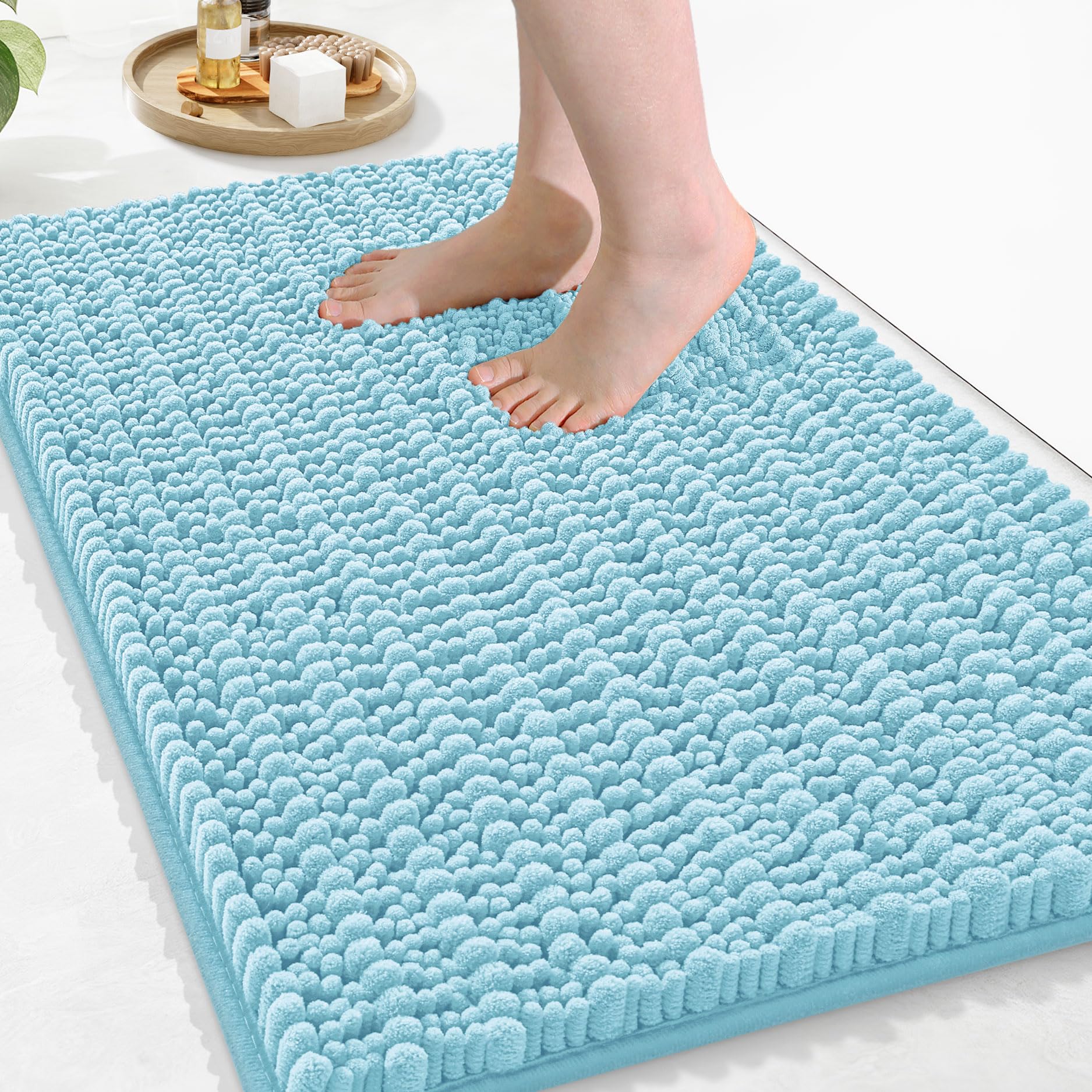 Arotive Luxury Chenille Bathroom Rug Mat, Extra Soft Thick Absorbent Shaggy Bath Rugs, Non-Slip Machine Wash Dry, Plush Bath Mats for Bathroom, Shower