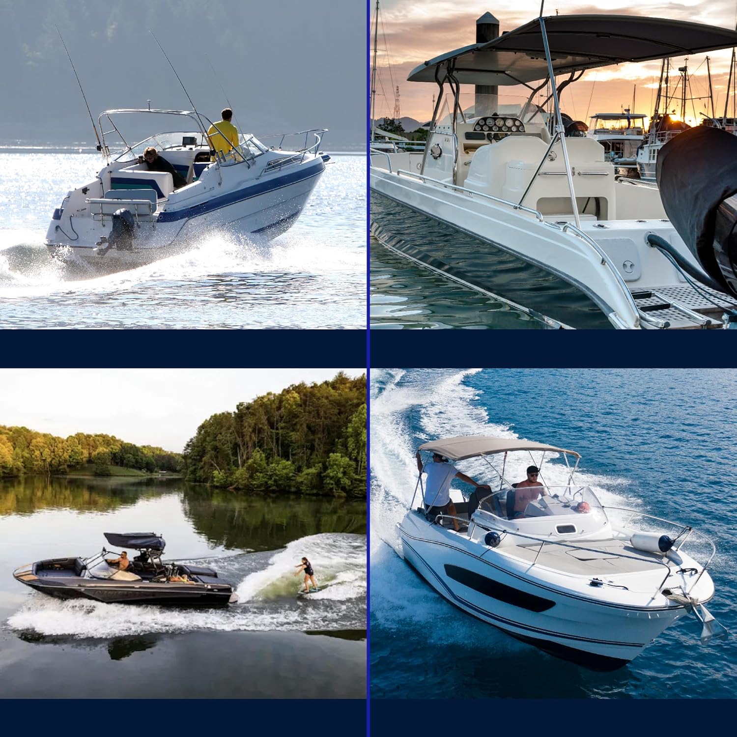 Five Oceans Outboard Motor Muffs, Boat Motor Flusher, Black PVC Marine Grade Muffs, Coated Steel Bracket, Includes Garden Hose Connector & Quick Connect Adapter